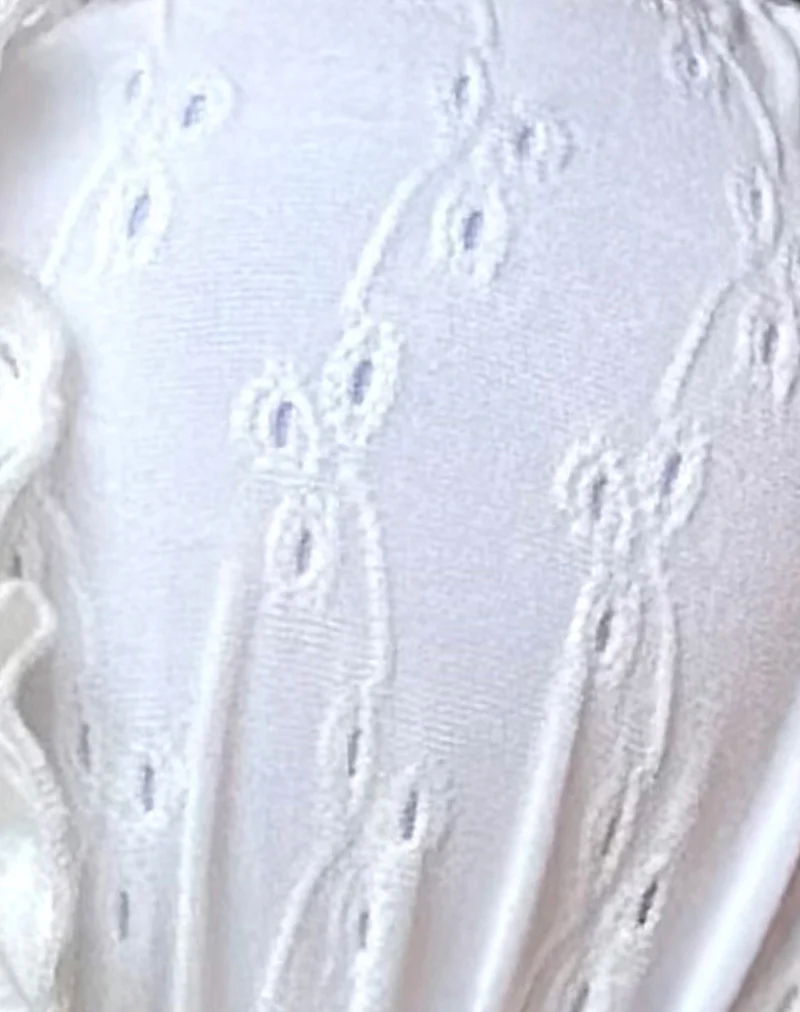 Pafriza Bikini Top with Frill in Broderie White - Image 7