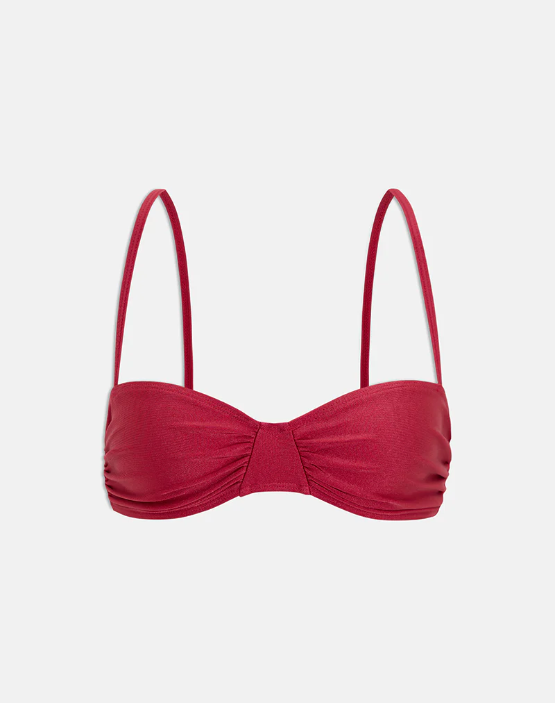 Pali Bikini Top in Shine Red - Image 6