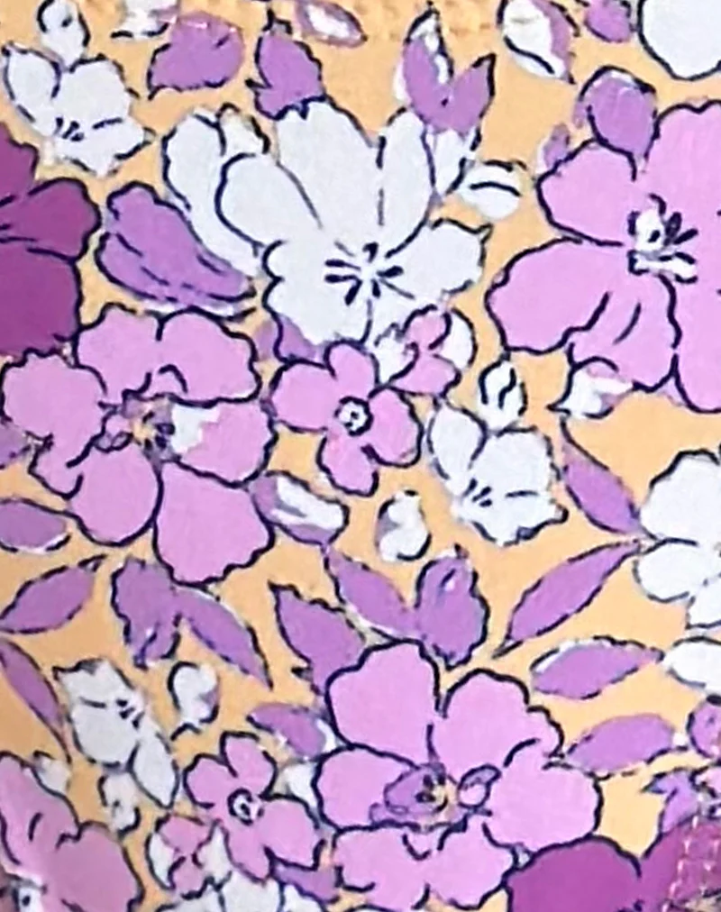 Pali Bikini Top in Bright Floral Orange and Purple - Image 5