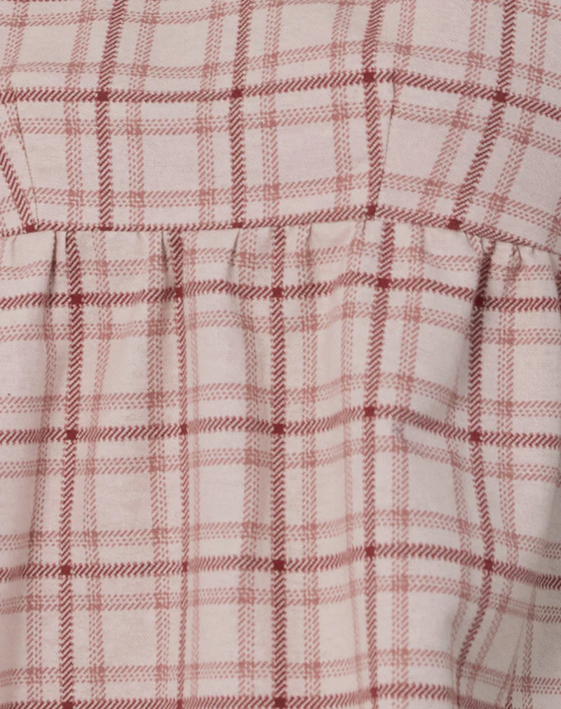 Palsi Tie Side Top in Basic Tartan Pink - Image 6
