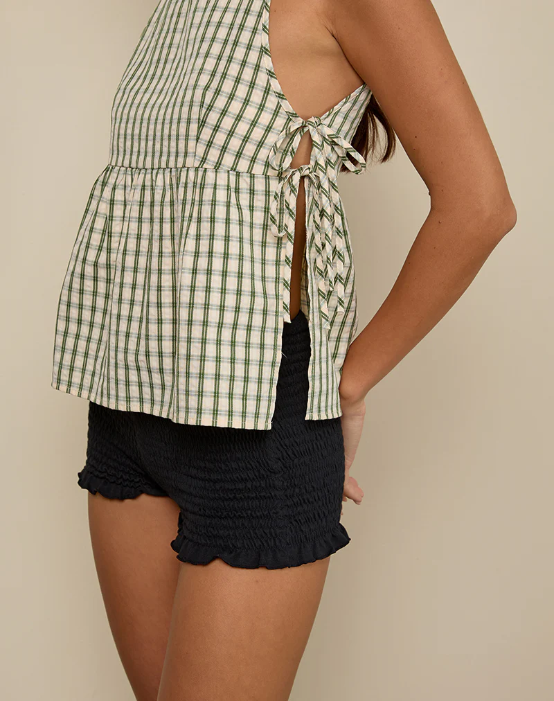 Palsi Tie Side Top in Green Check - Image 3