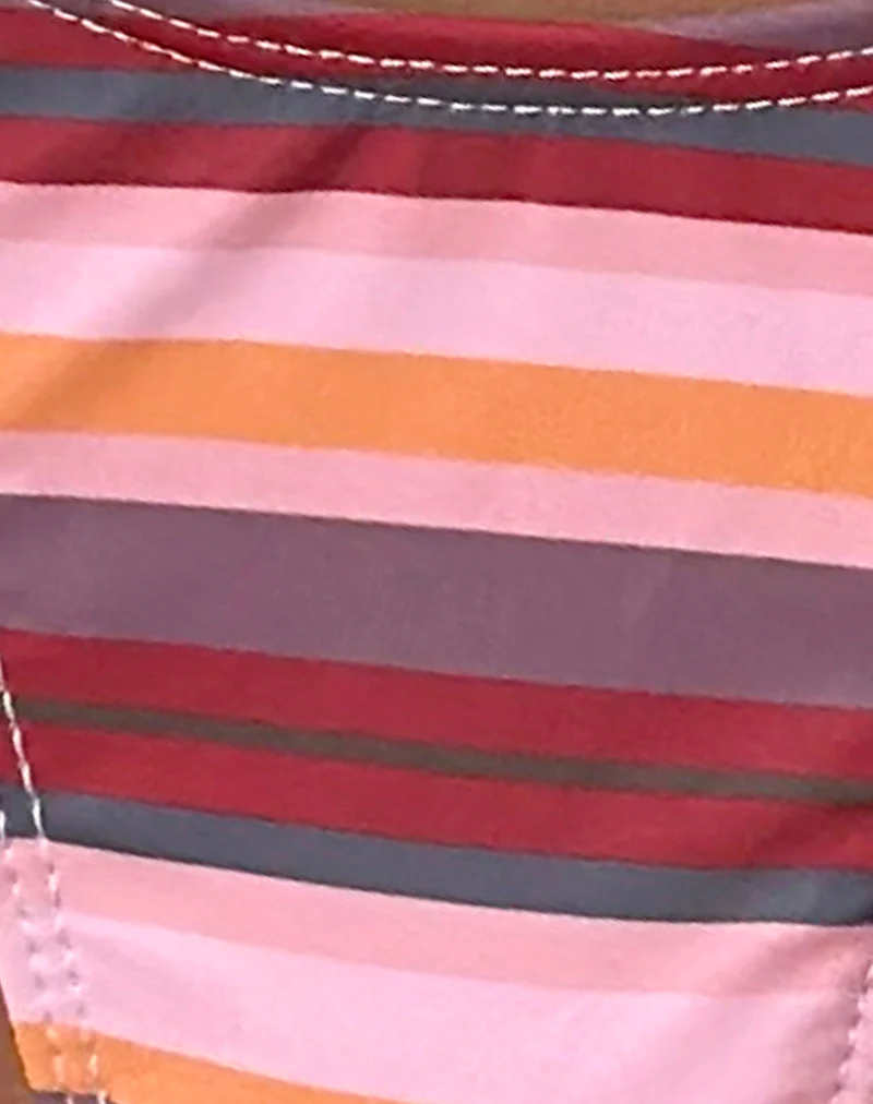Pami Bikini Top in Horizontal Mixed Stripe with Beads - Image 8