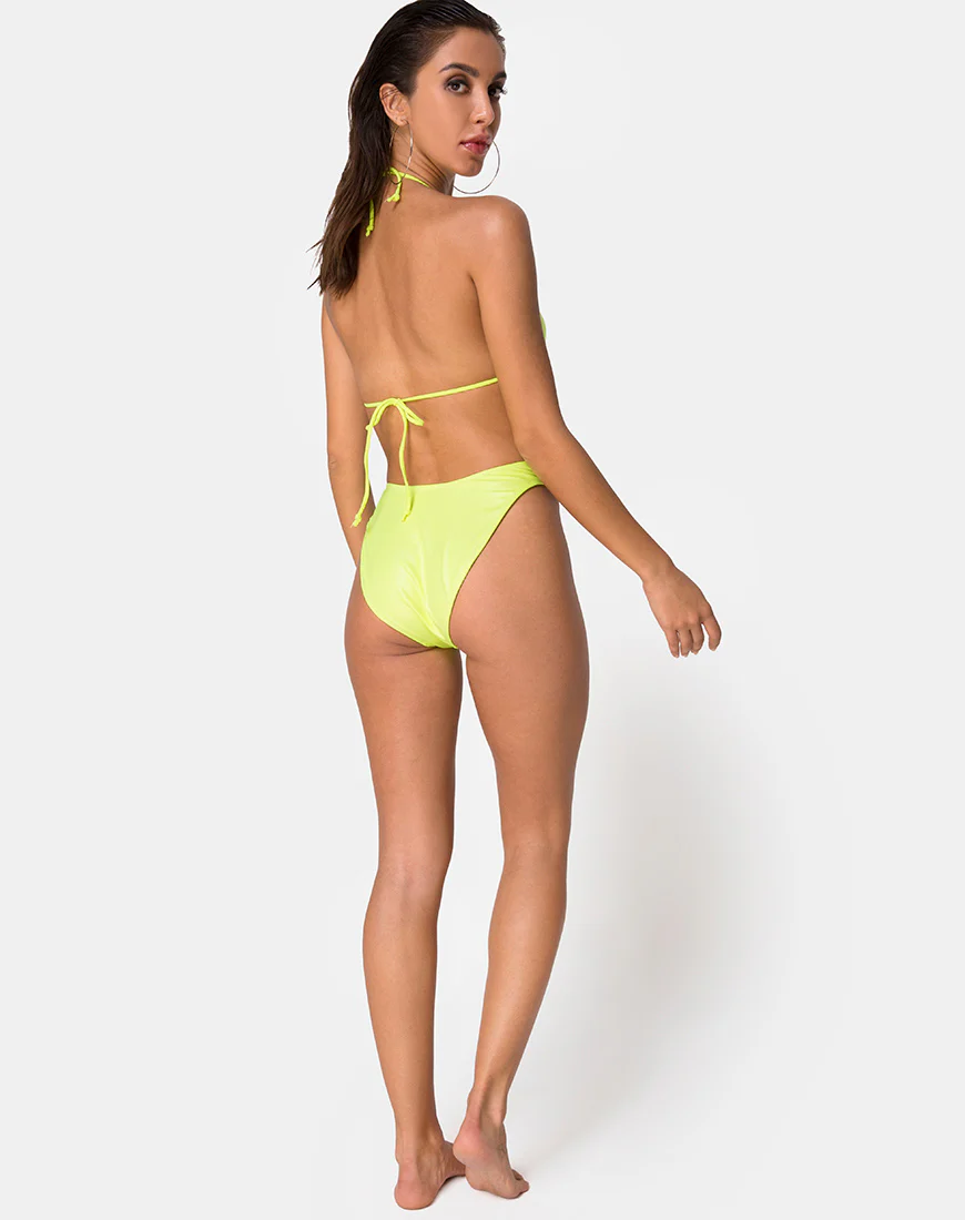 Pami Bikini Top in Coated Lime - Image 4