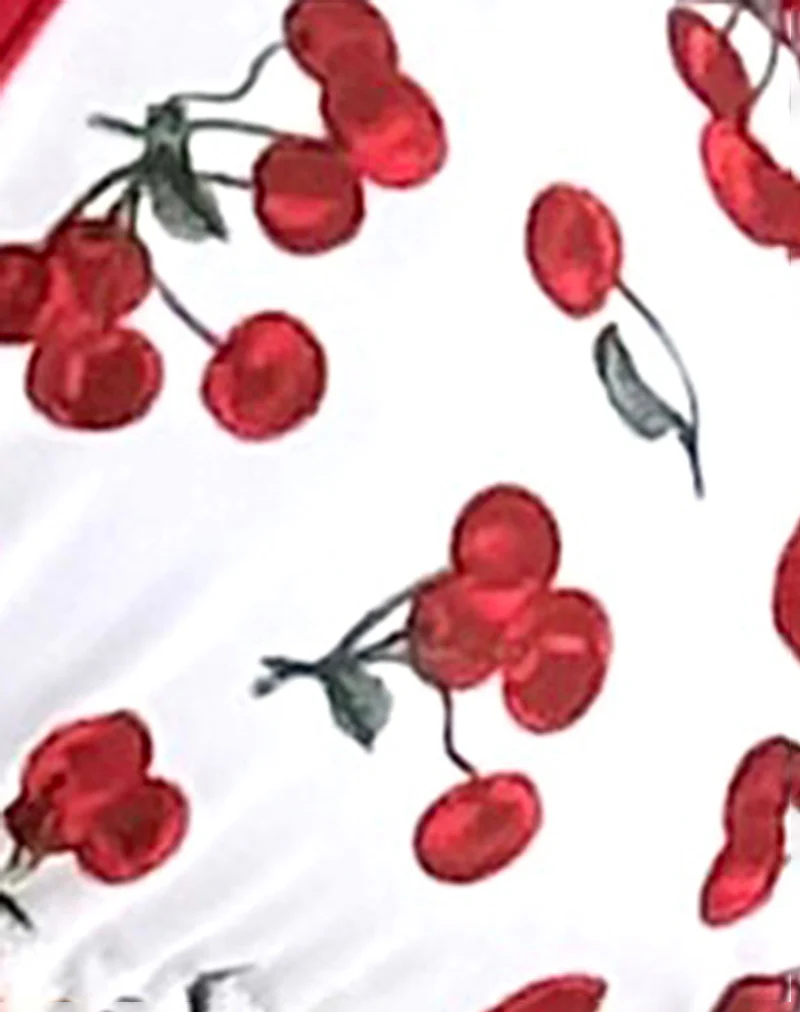 Pami Bikini Top in Cherries with Contrast Binding - Image 8