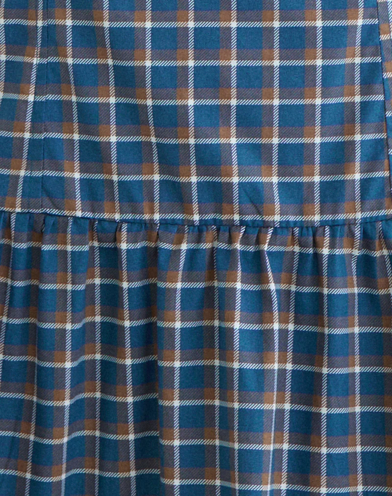 Panja Mini Halter Neck Dress in Medium Tartan Blue - Image 6