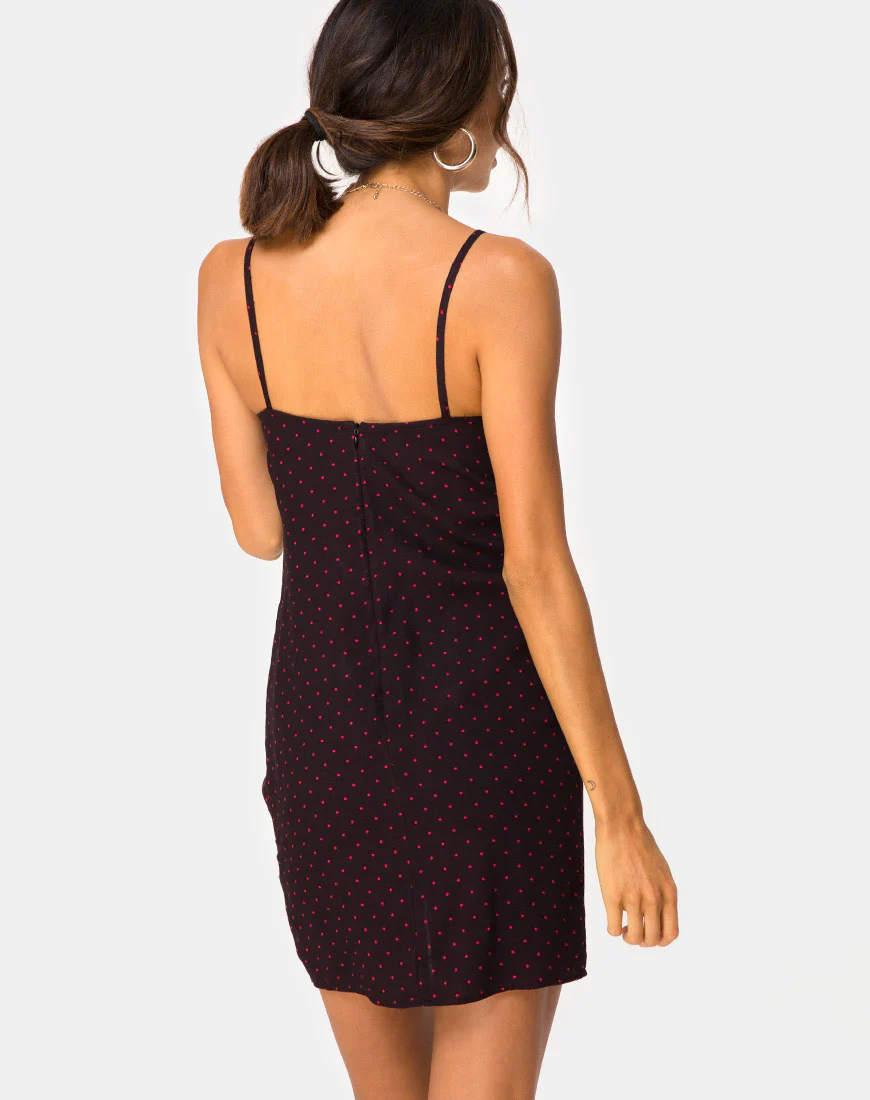 Panthus Dress in Cuban Dot Red - Image 2