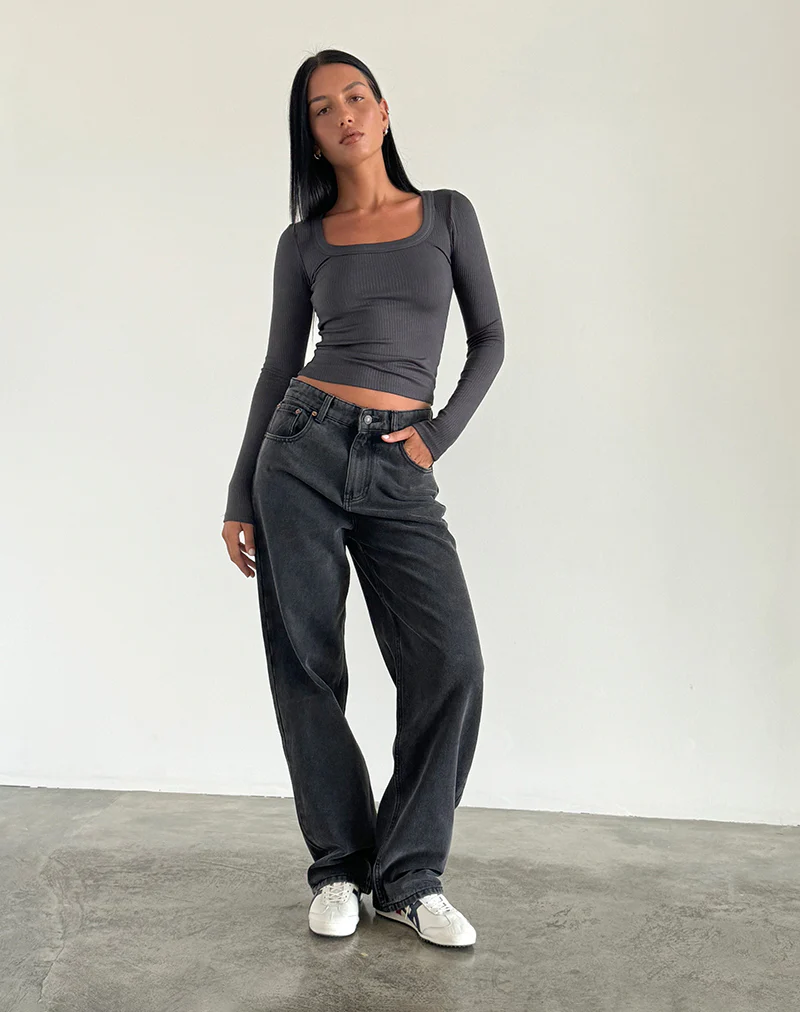 Parallel Jeans in Black Wash - Image 4