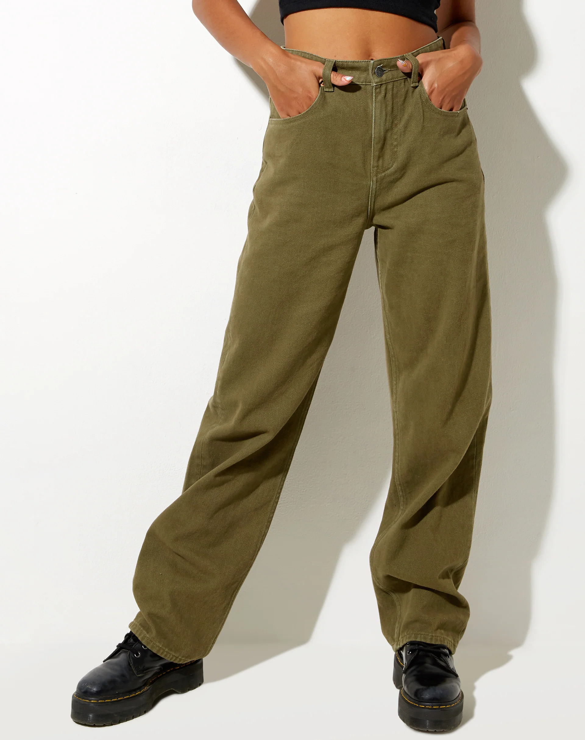 Parallel Jeans in Khaki Green - Image 2