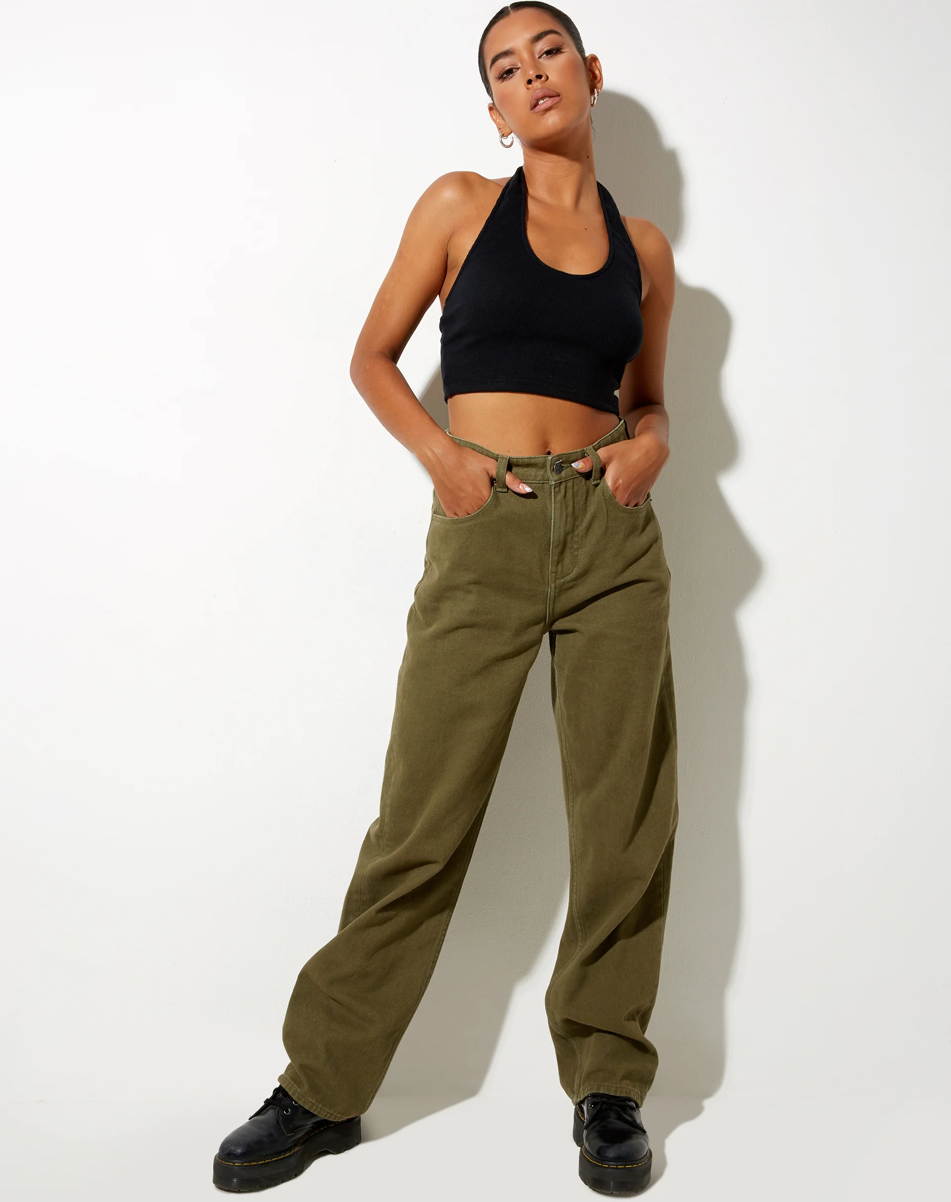 Parallel Jeans in Khaki Green - Image 3