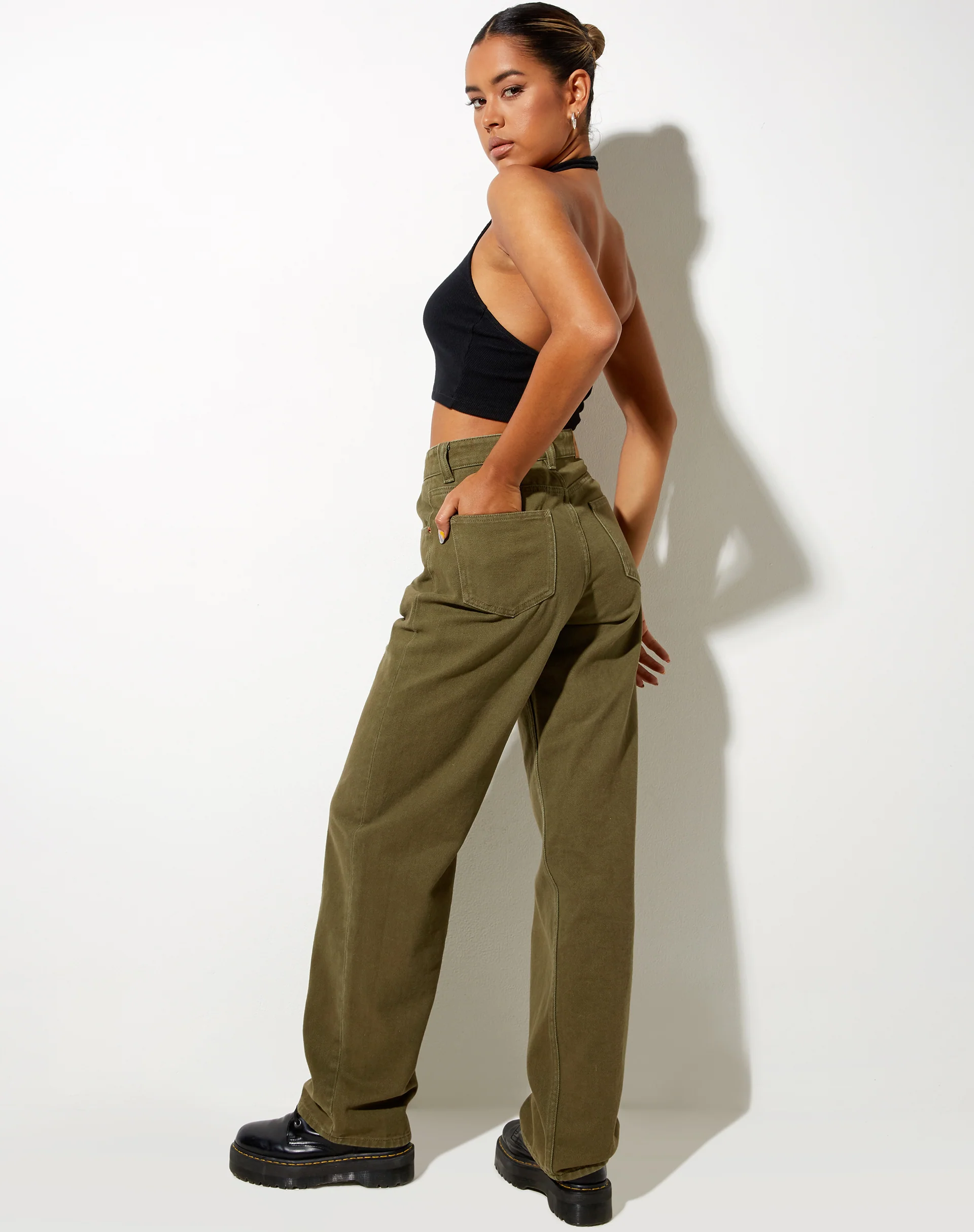 Parallel Jeans in Khaki Green - Image 4