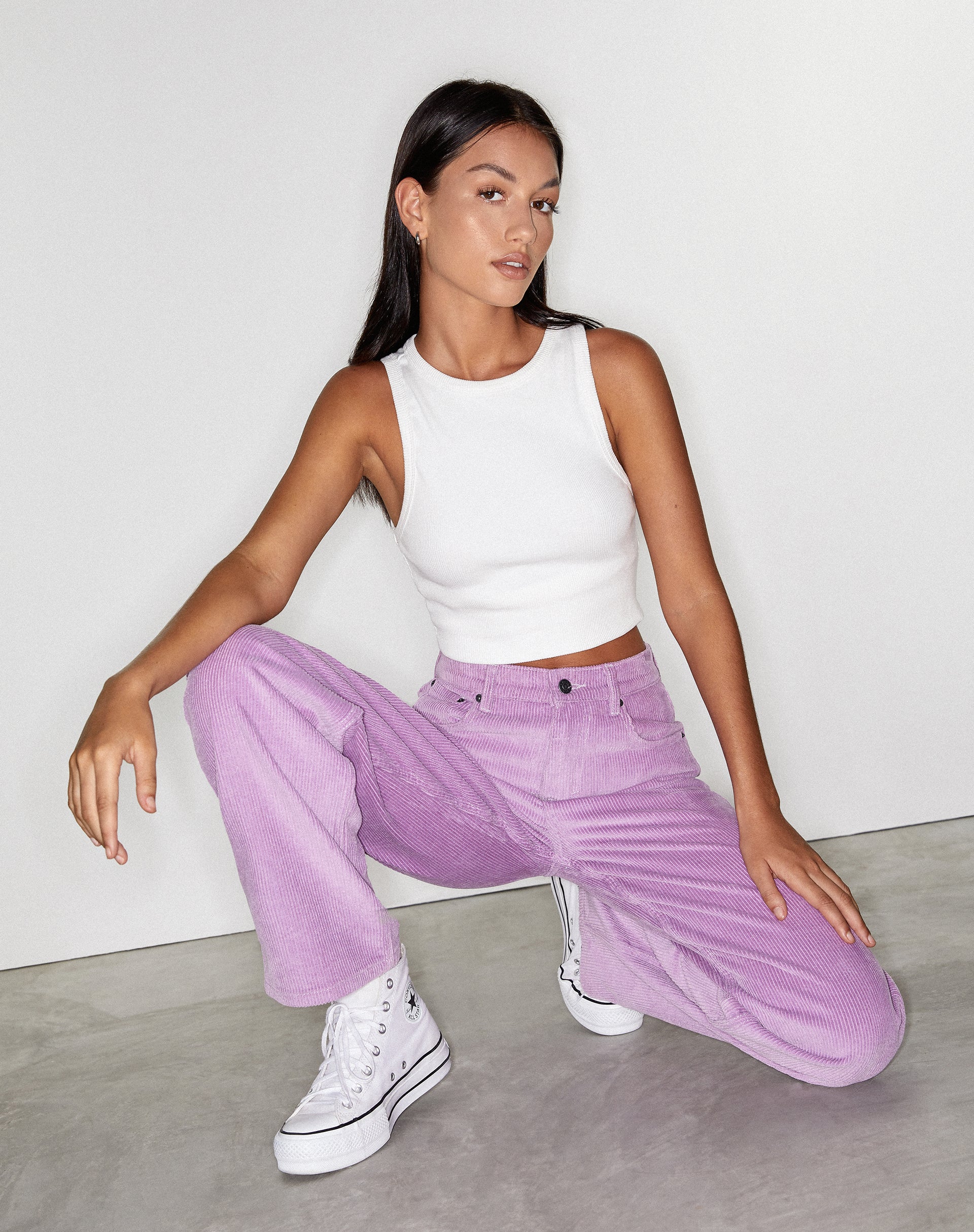 Parallel Trouser in Cord Lilac - Image 2