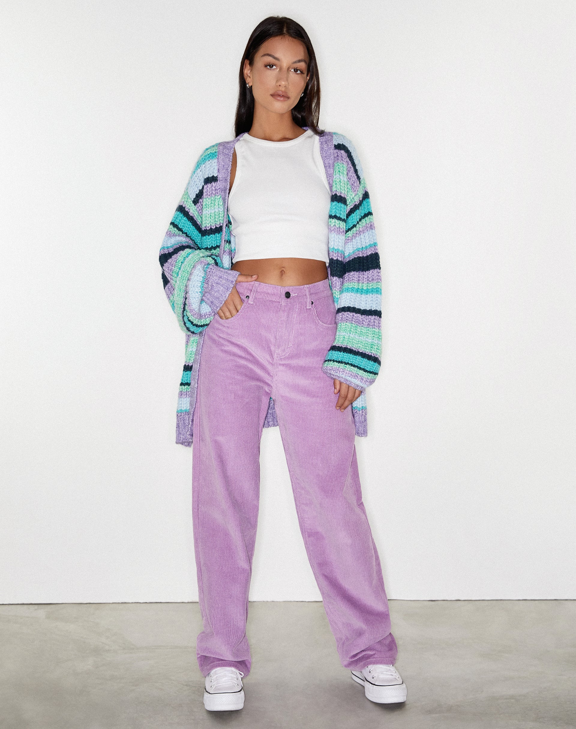 Parallel Trouser in Cord Lilac - Image 3