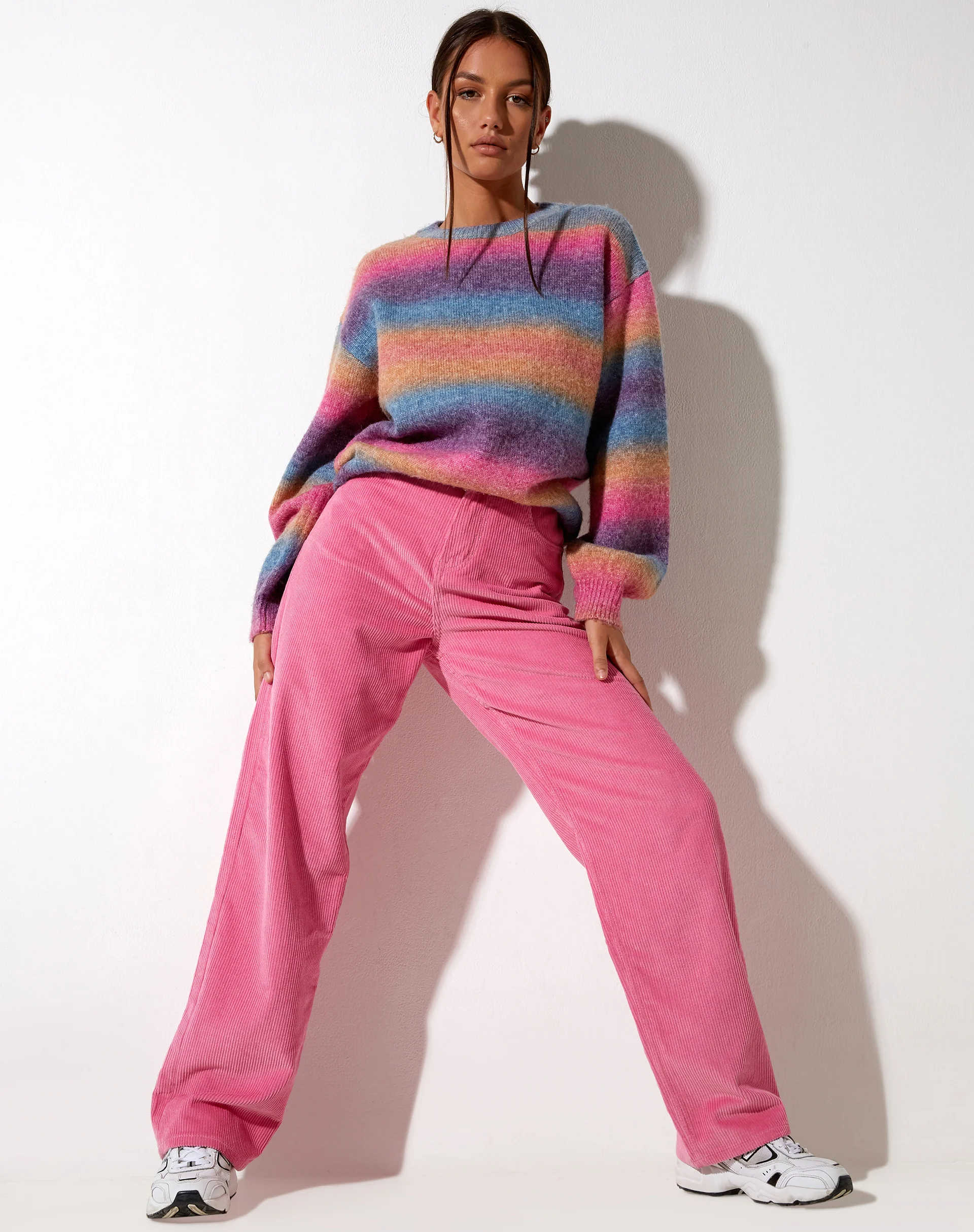 Parallel Trouser in Cord Bubblegum Pink - Image 2