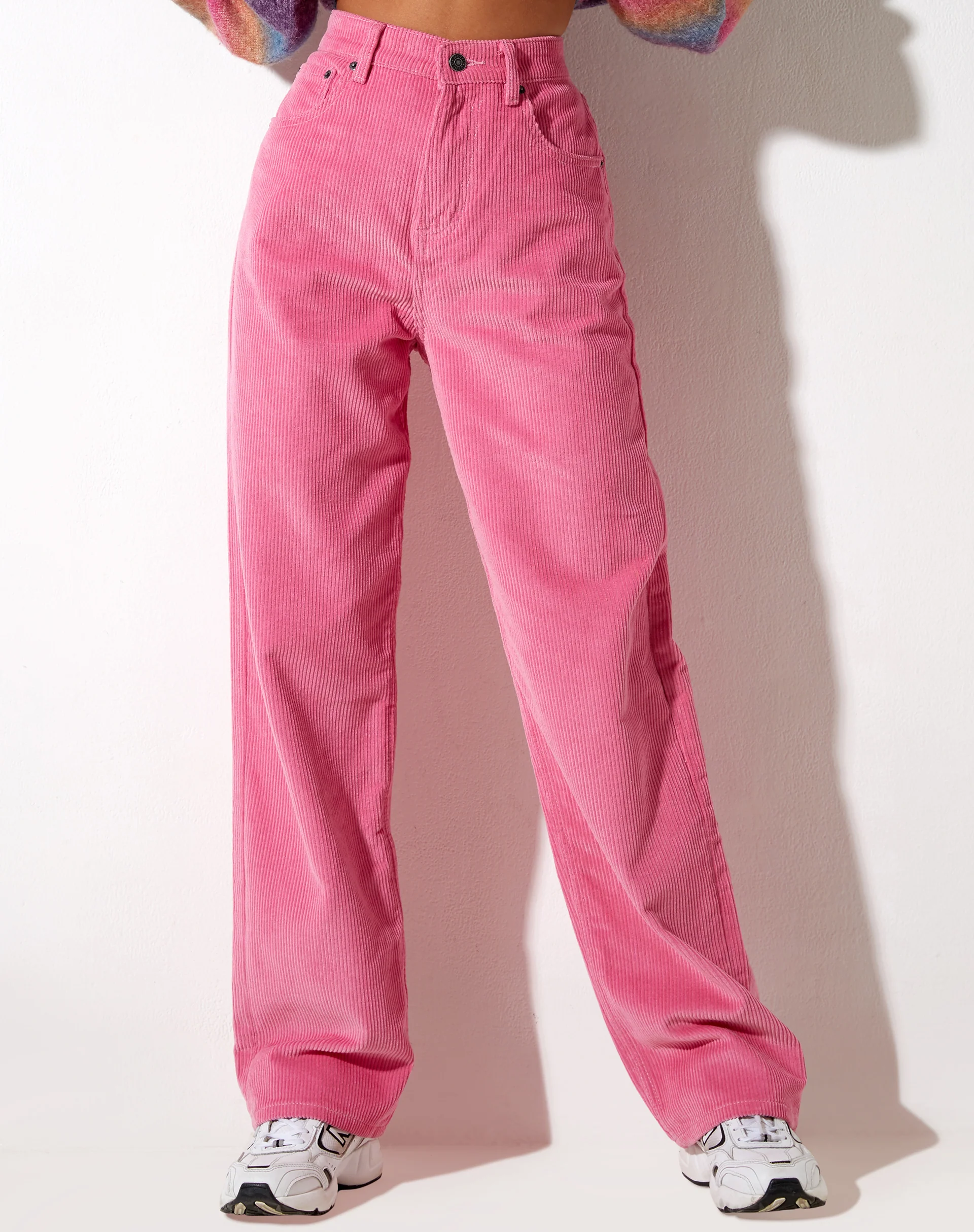 Parallel Trouser in Cord Bubblegum Pink - Image 4