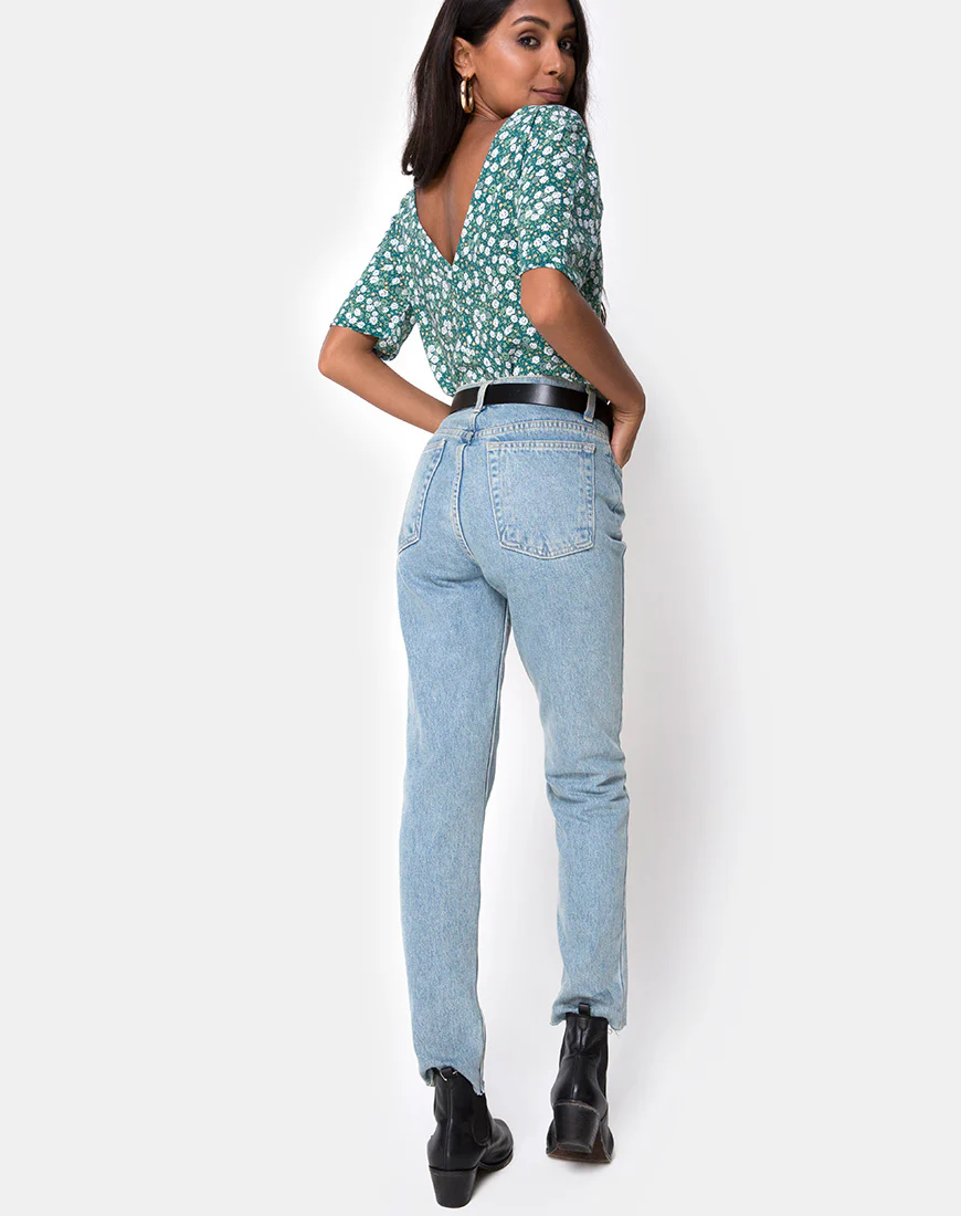 Parki Top in Floral Field Green - Image 4