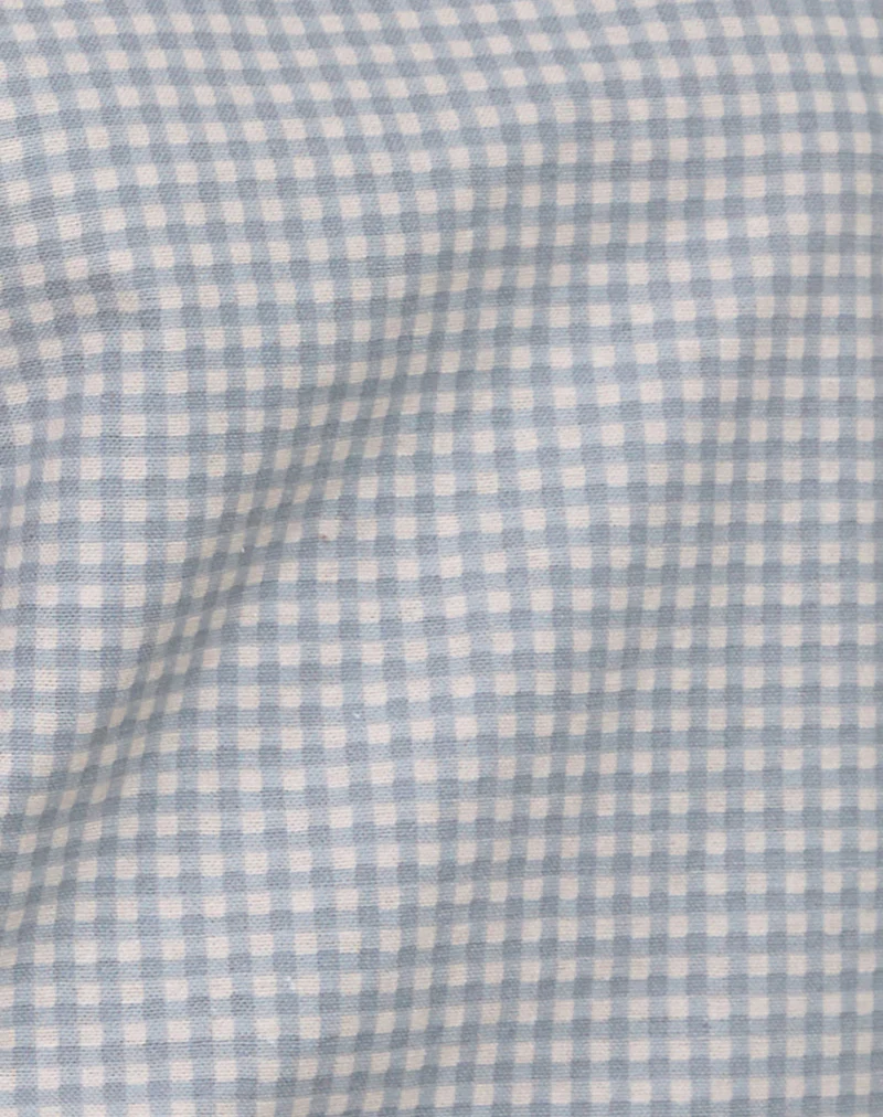 Pasila Top in Mini Gingham Blue and Grey - Image 6