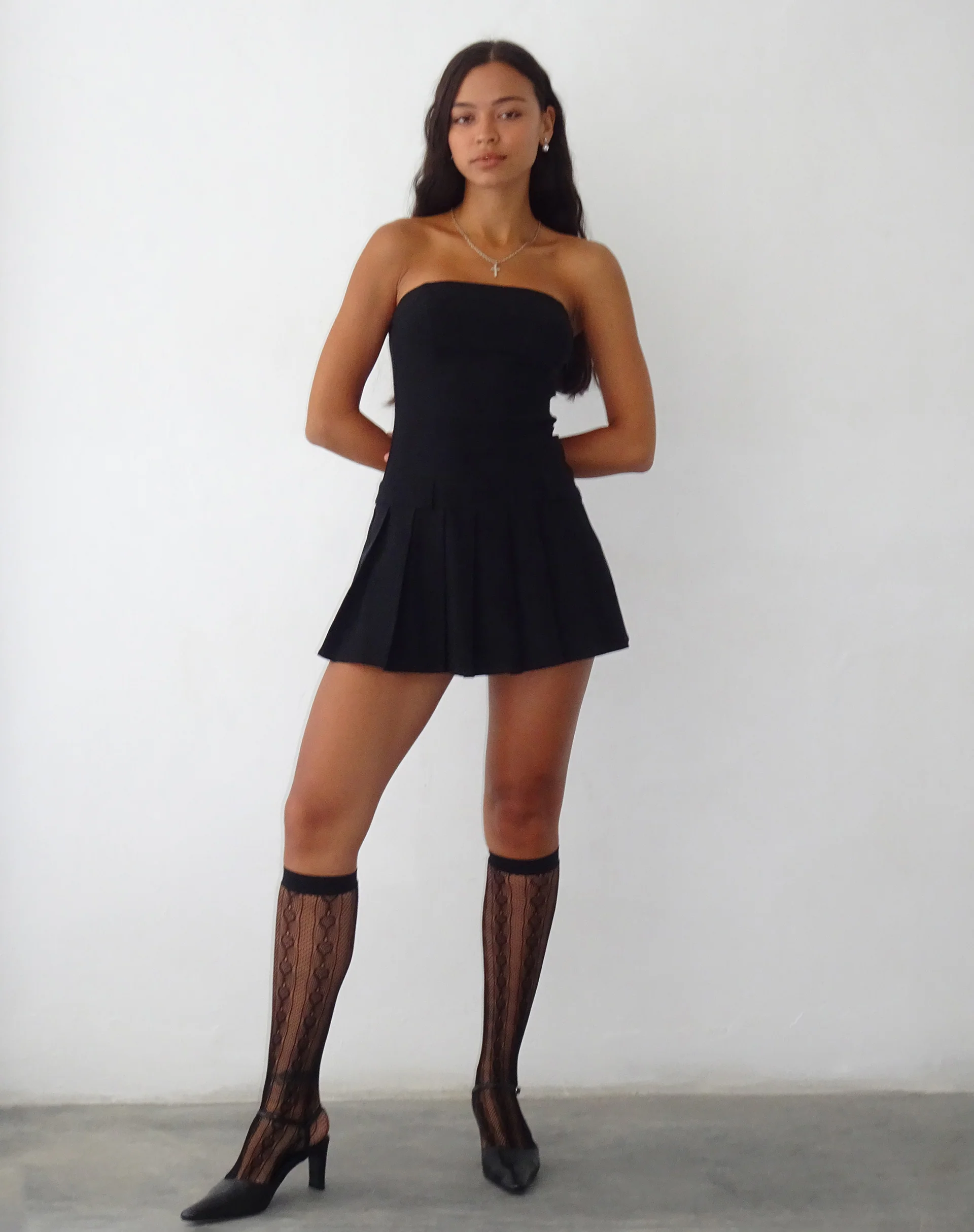 Payoda Bandeau Mini Dress in Black - Image 6