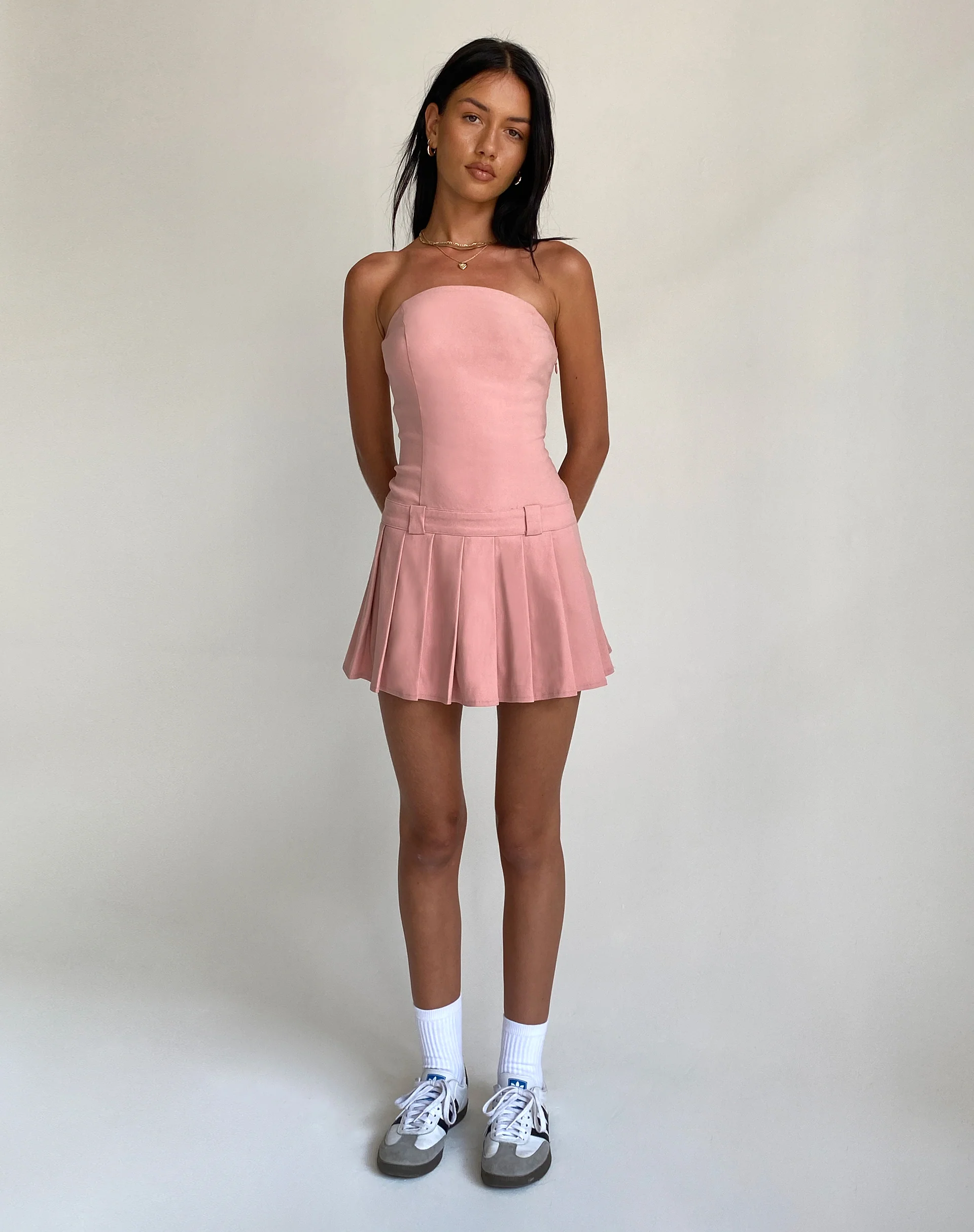 Payoda Bandeau Mini Dress in Pink - Image 3