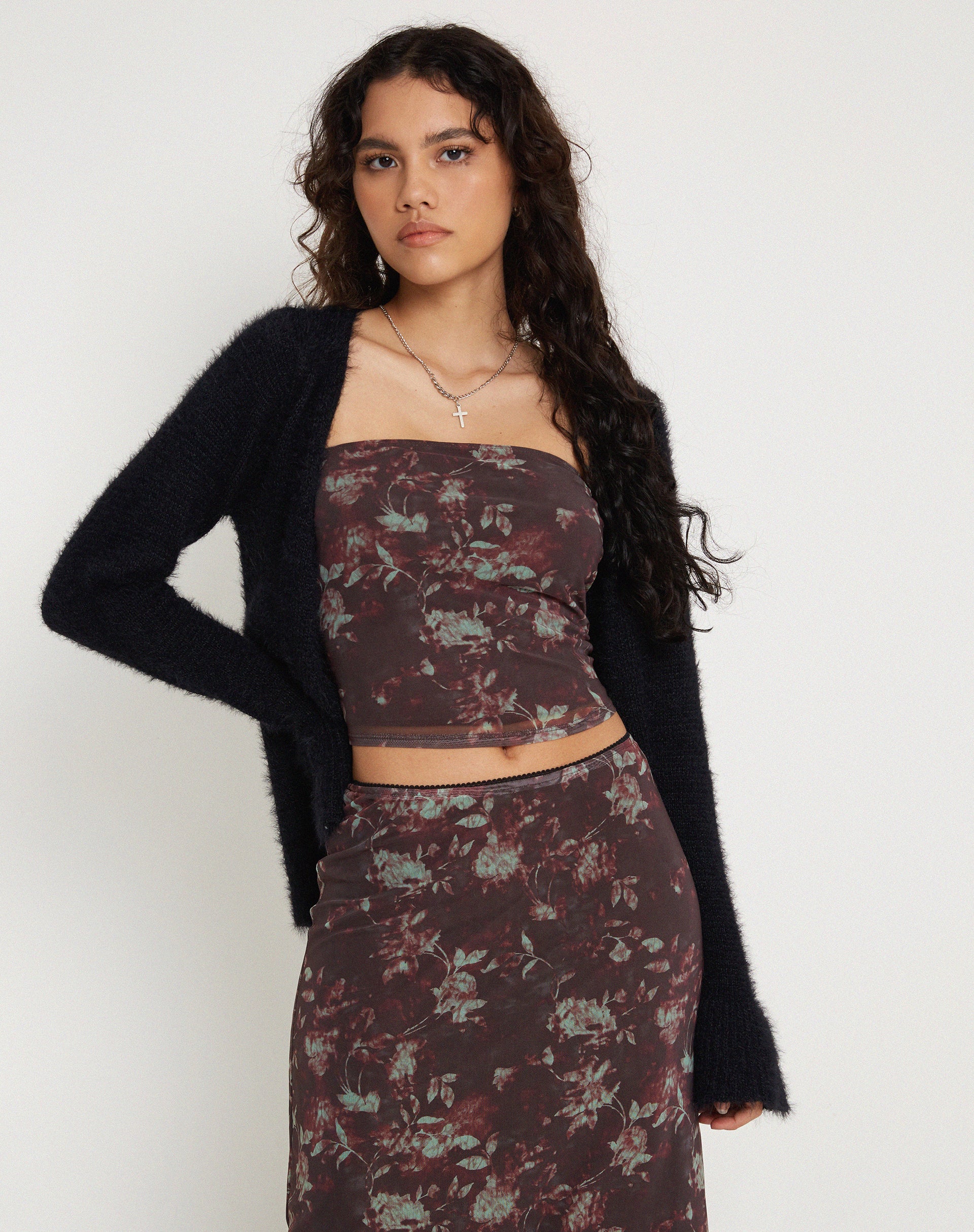 Peggy Bandeau Top in Botanical Floral Brown - Image 6