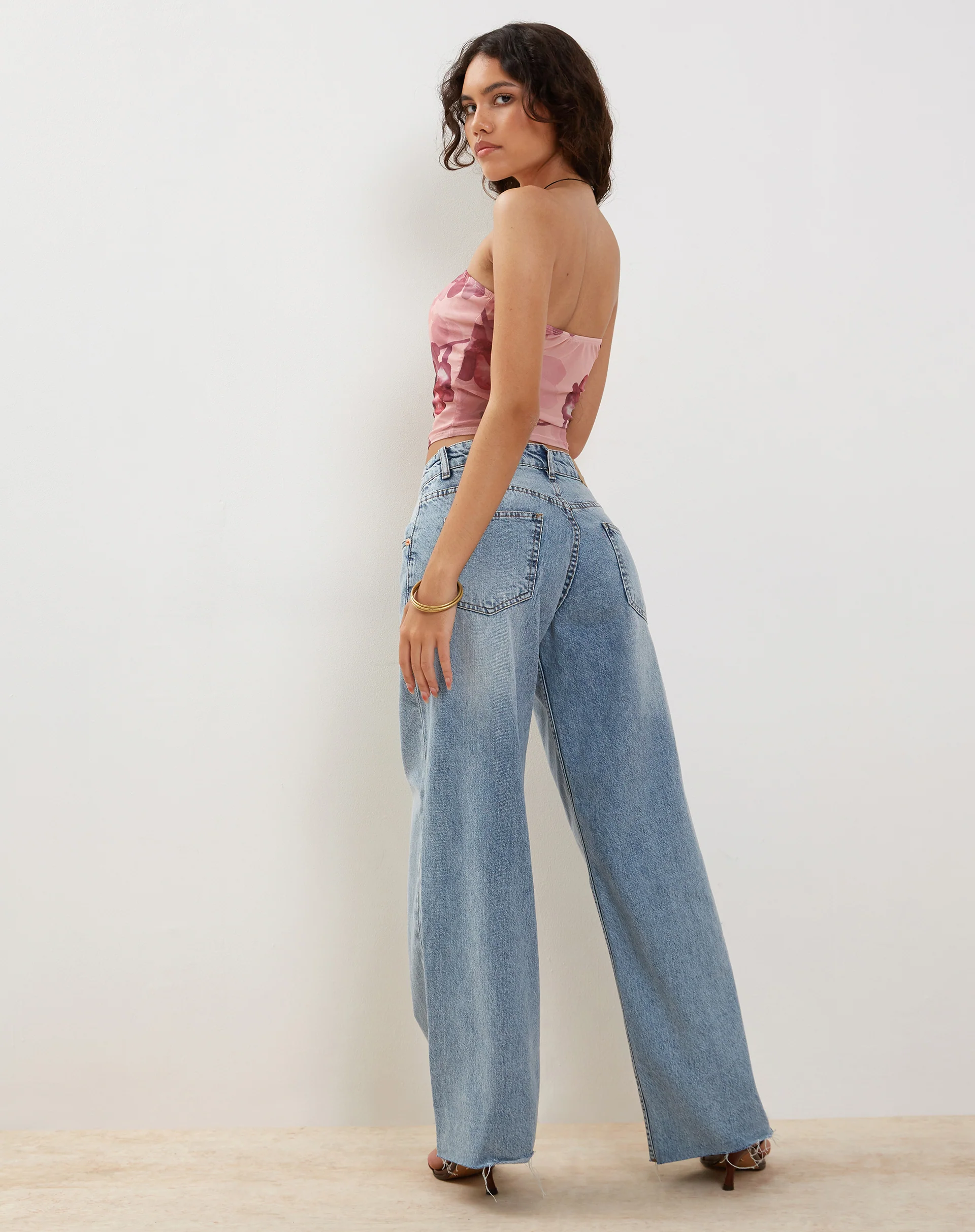 Peggy Bandeau Top in Watercolour Floral Blush - Image 6