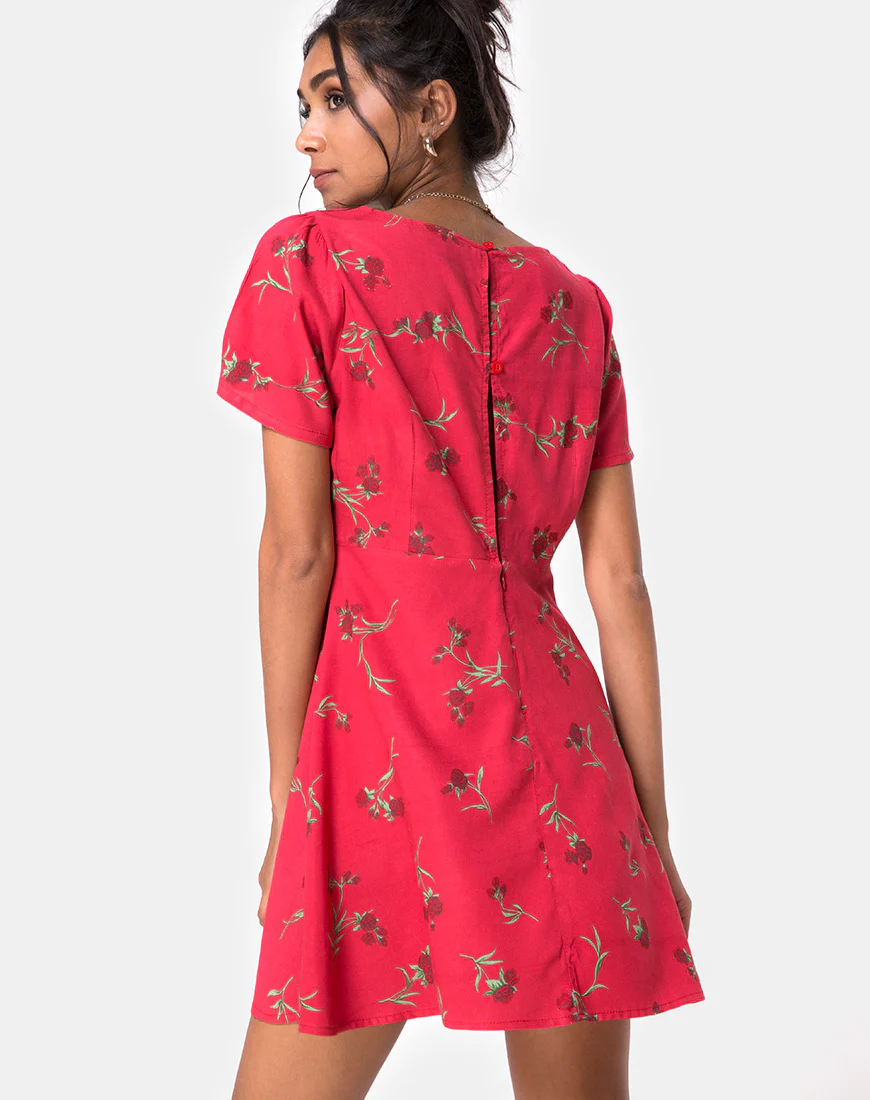 Peky Tea Dress in Rouge Rose Pink - Image 2