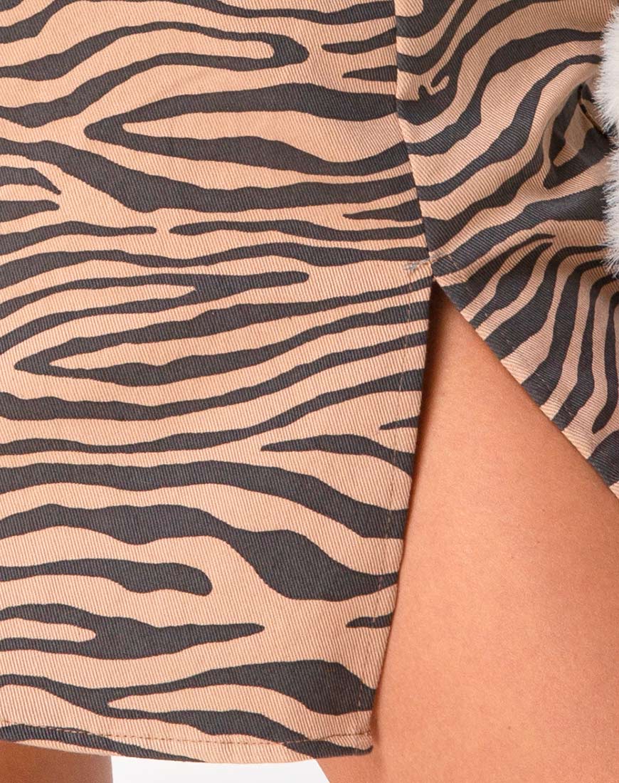 Pelmet Skirt in 90's Zebra Taupe - Image 5