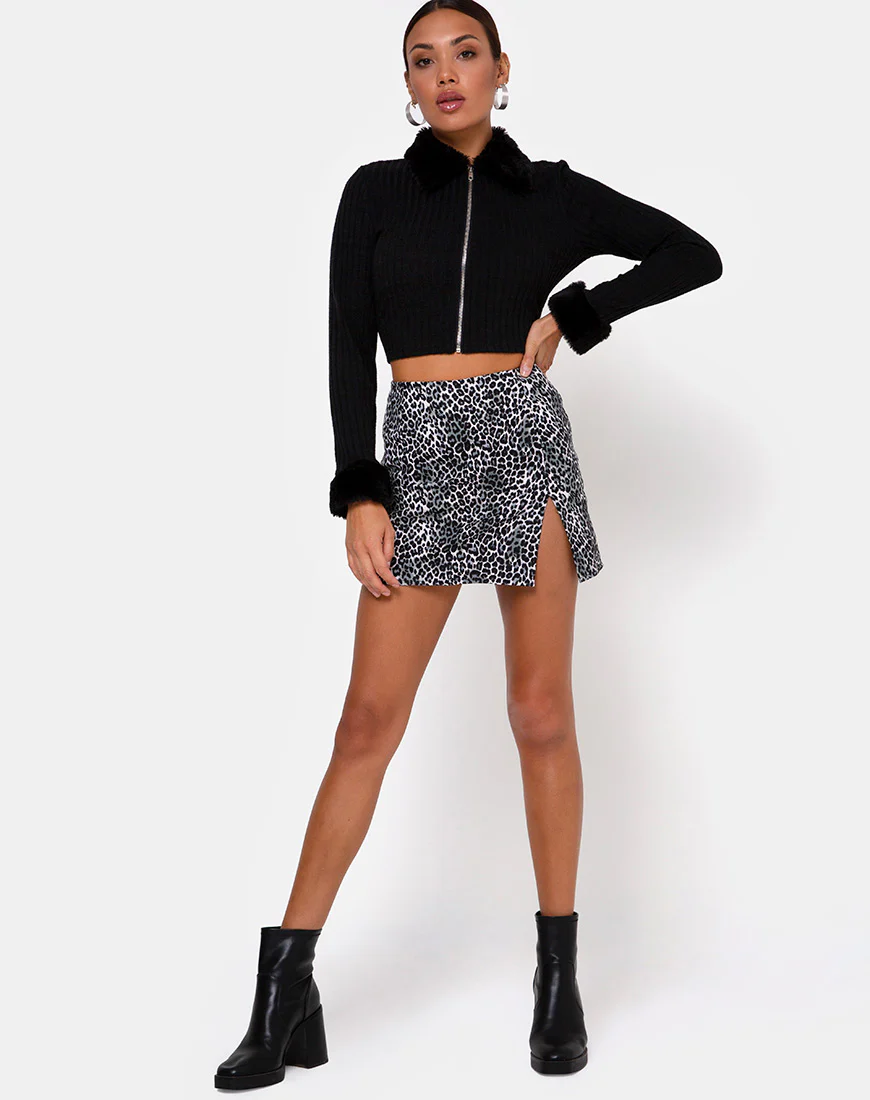 Pelmet Skirt in Rar Leopard Grey - Image 3