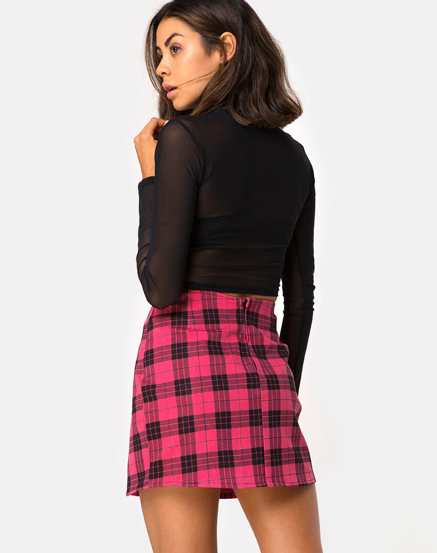 Pelmet Skirt in Winter Plaid Red / Black - Image 2