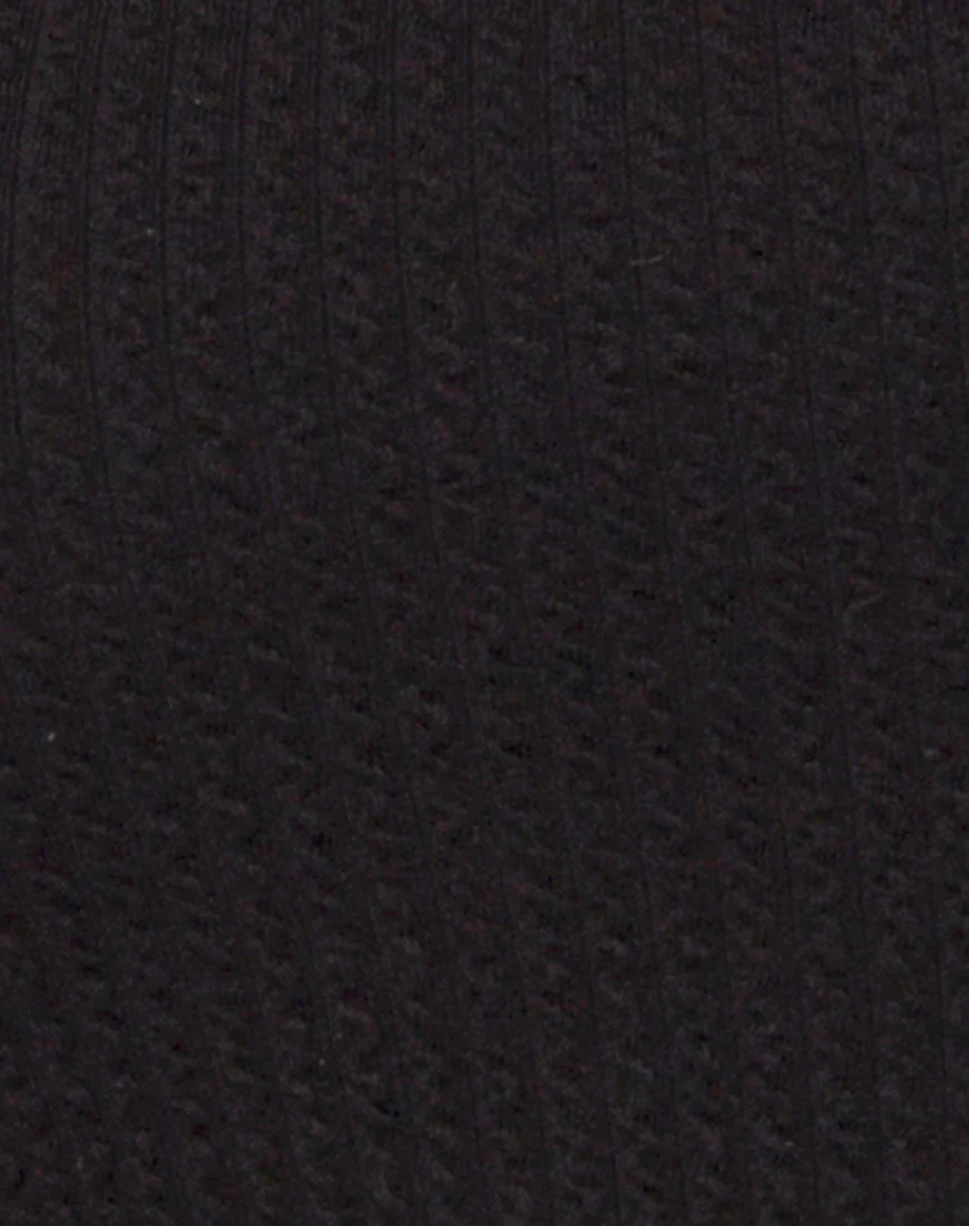 Pendan Bodycon Dress in Rib Black - Image 5
