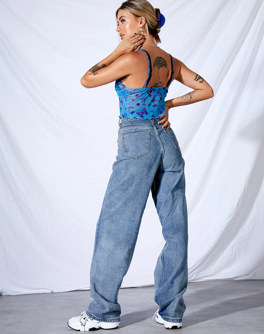 Penika Cami Top in Mesh Butterfly Azure - Image 3