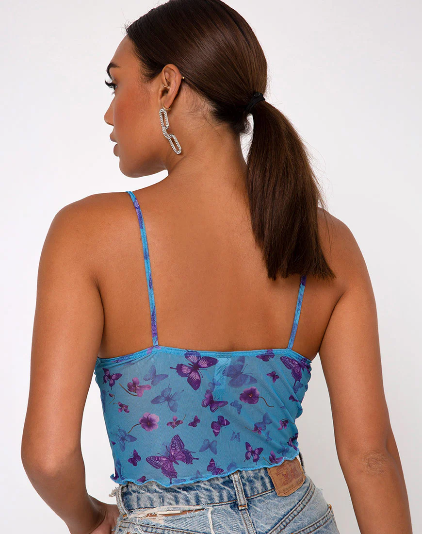 Penika Cami Top in Mesh Butterfly Azure - Image 5