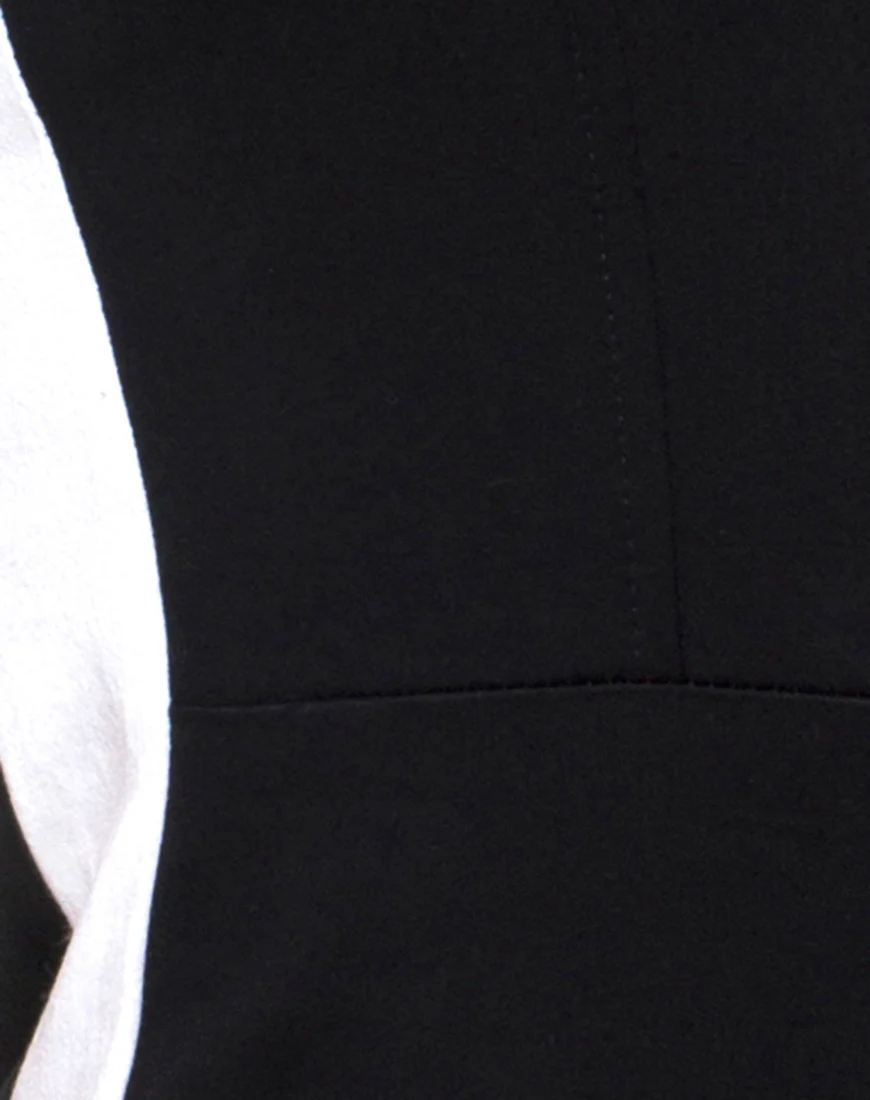 Peyas Bodycon Dress in Black with White Stripe - Image 5