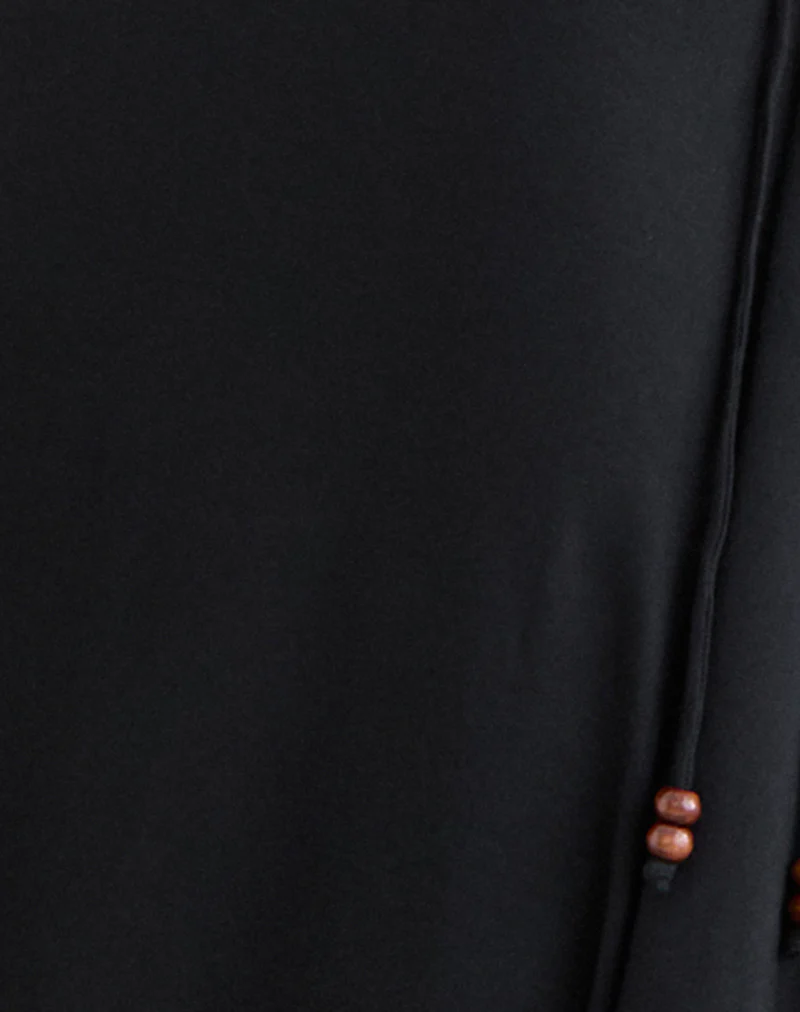Phemia Maxi Skirt with Beads in Jersey Black - Image 5