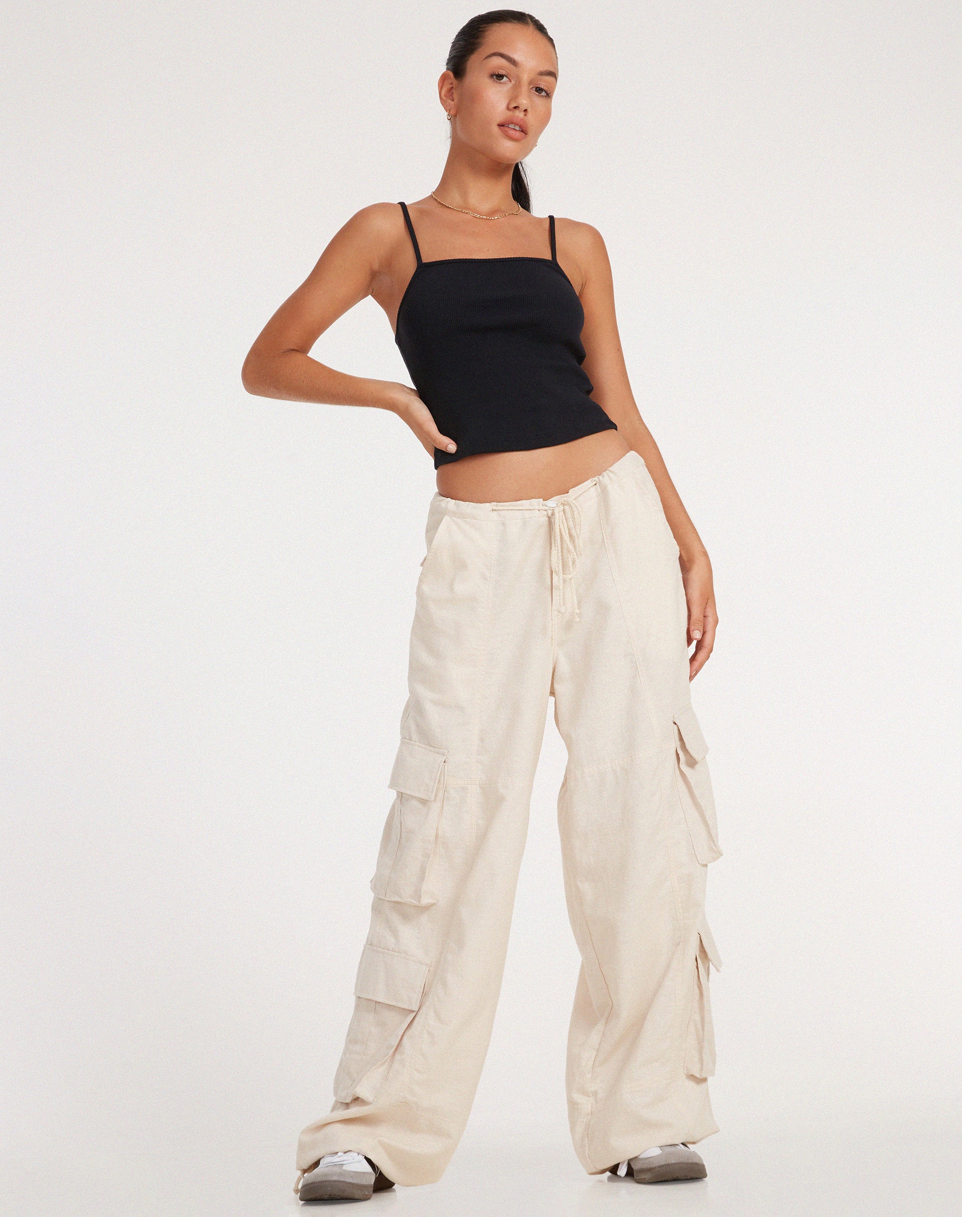 Philia Cargo Trouser in Ecru - Image 4