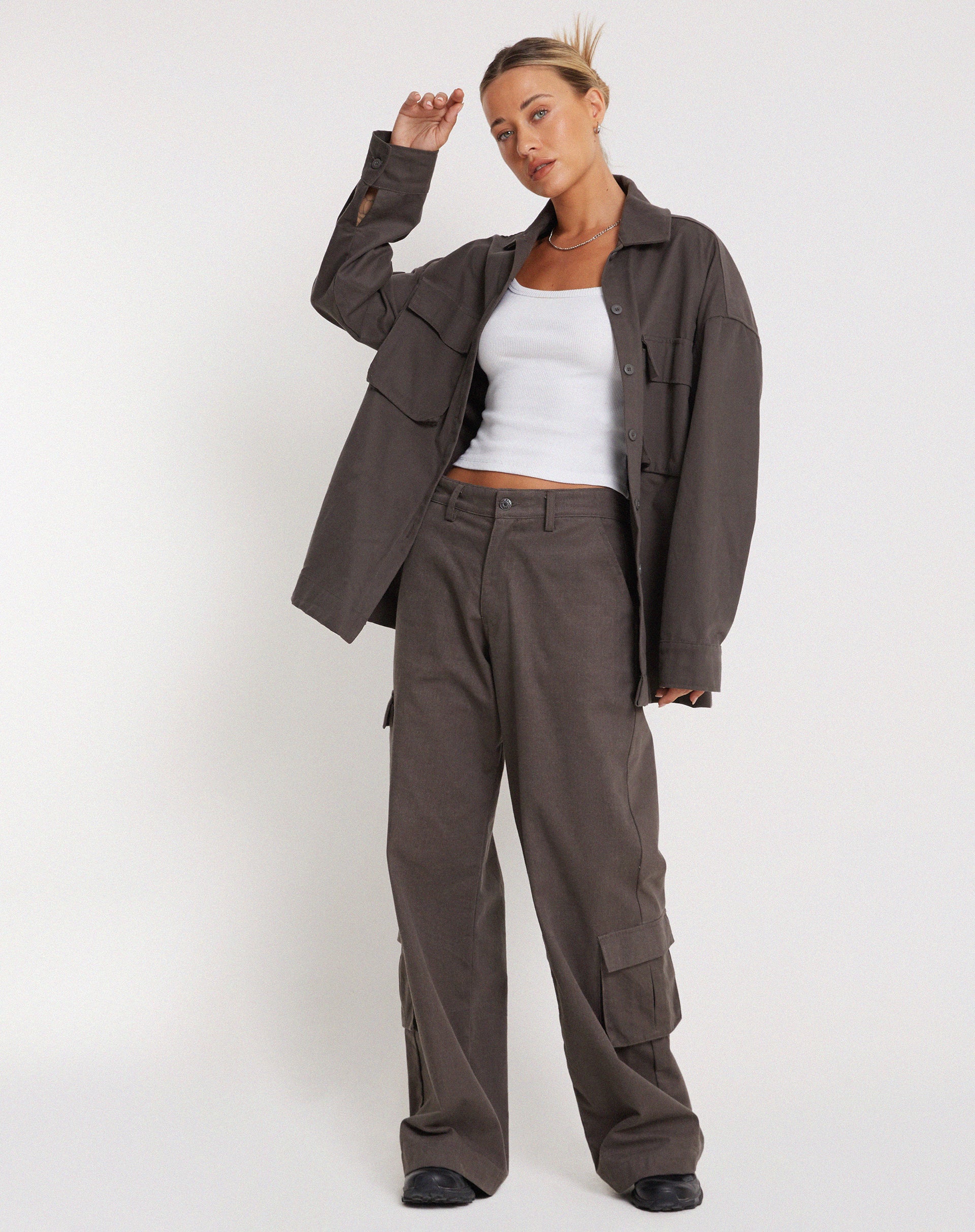 Phlox Oversized Shirt in Dark Grey - Image 2