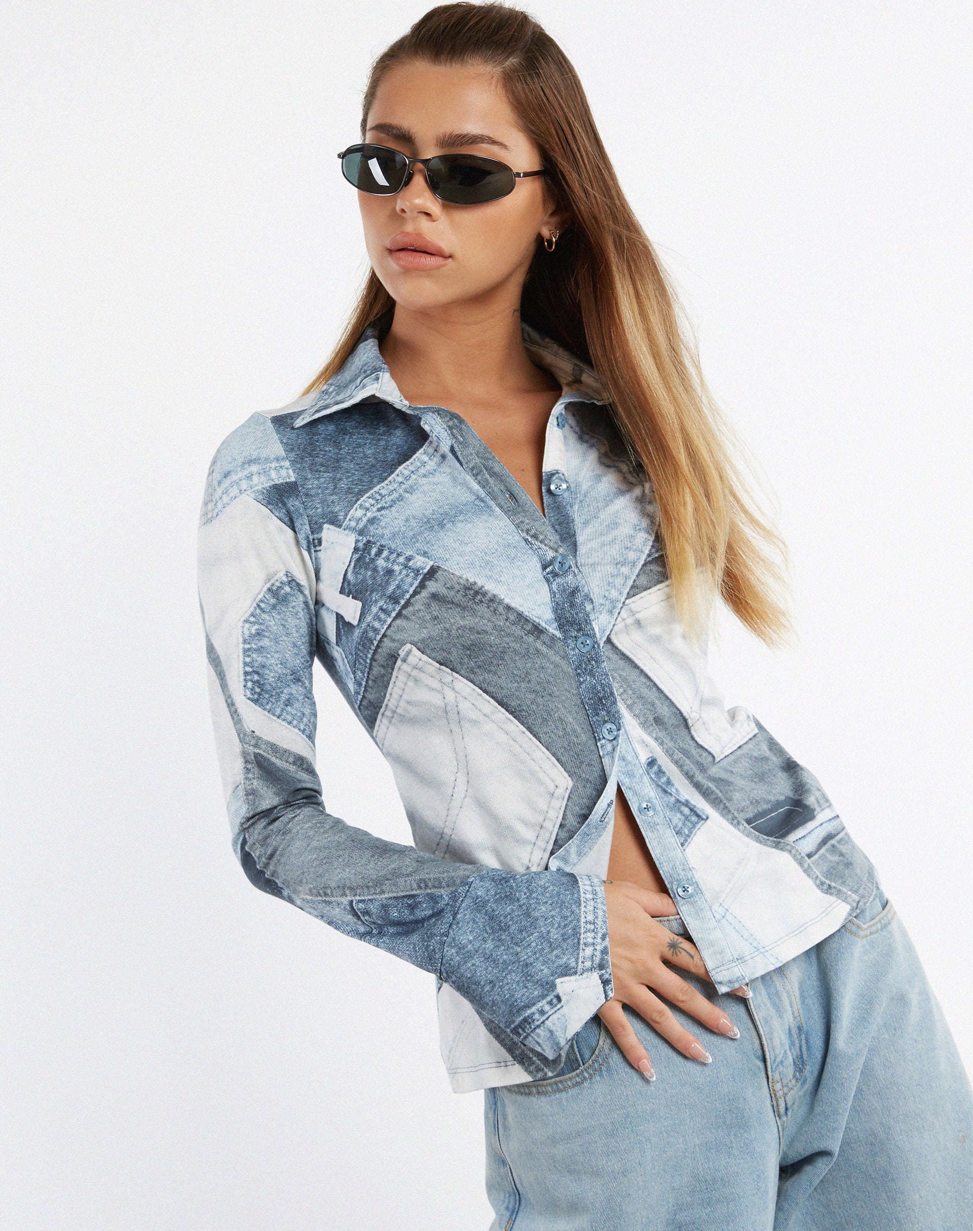 Phole Top in Denim Pocket - Image 3