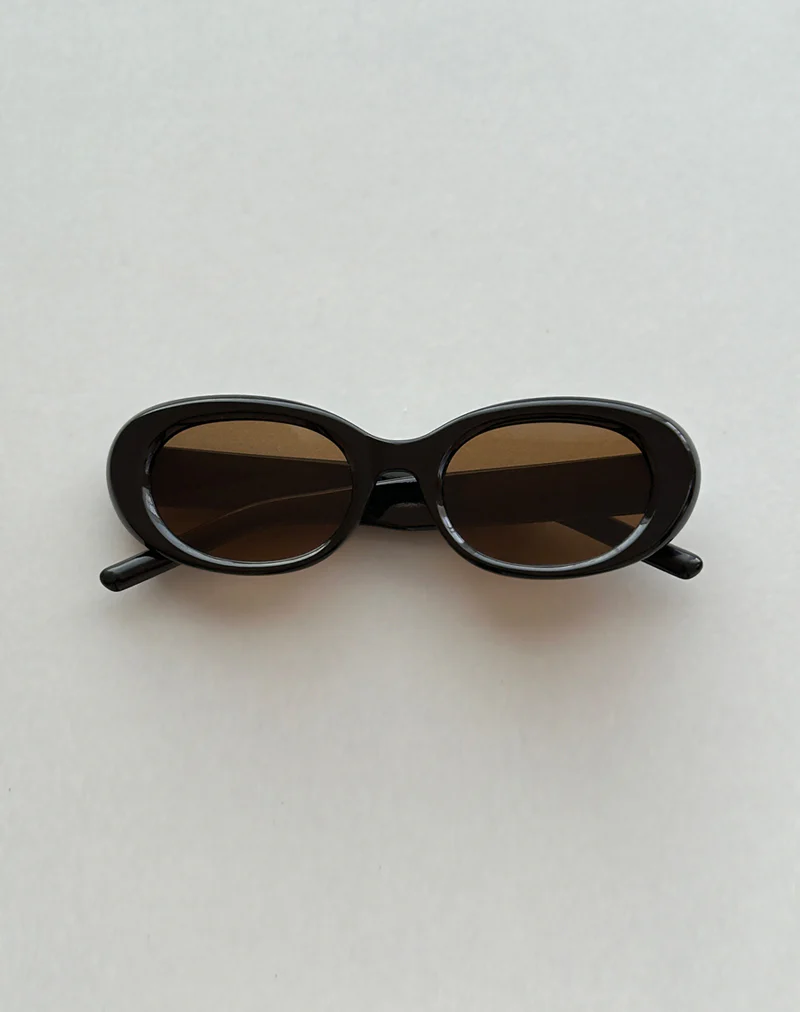 Pido Oval Sunglasses in Black with Stars - Image 2