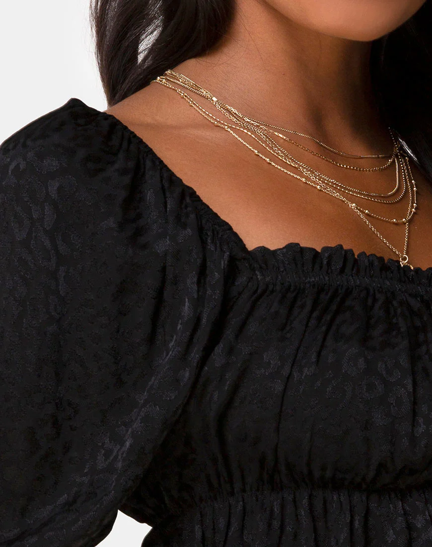 Piery Top in Satin Cheetah Black - Image 5