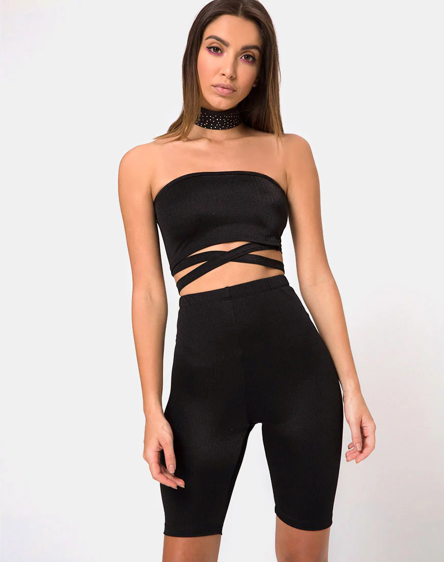 Pinella Short in Sheer Mesh Black