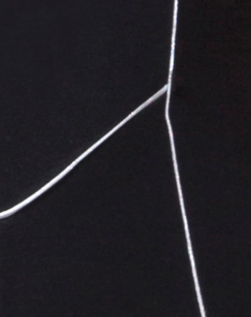 Pion Plunge Catsuit in Black with Piping Line - Image 5