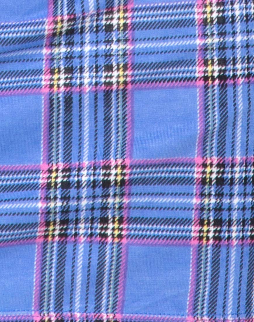 Piper Bodycon Dress in 90'S Check Blue Pink - Image 5