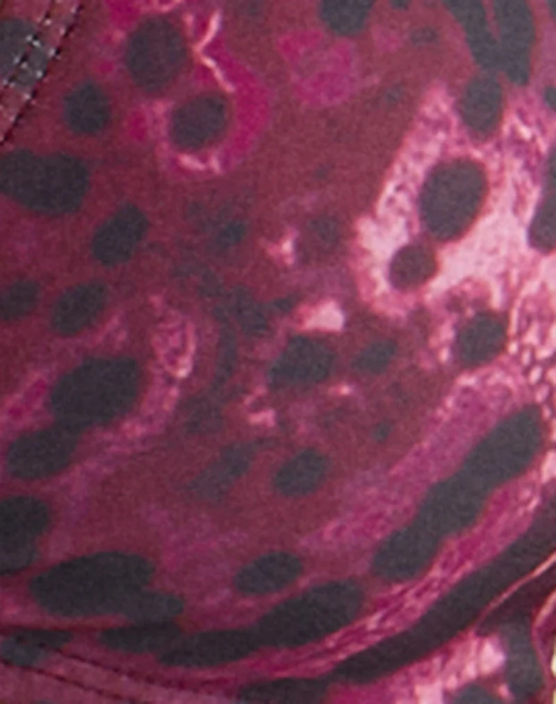 Pirama Bikini Top in Hibiscus Paisley Dark Pink with Beads - Image 6