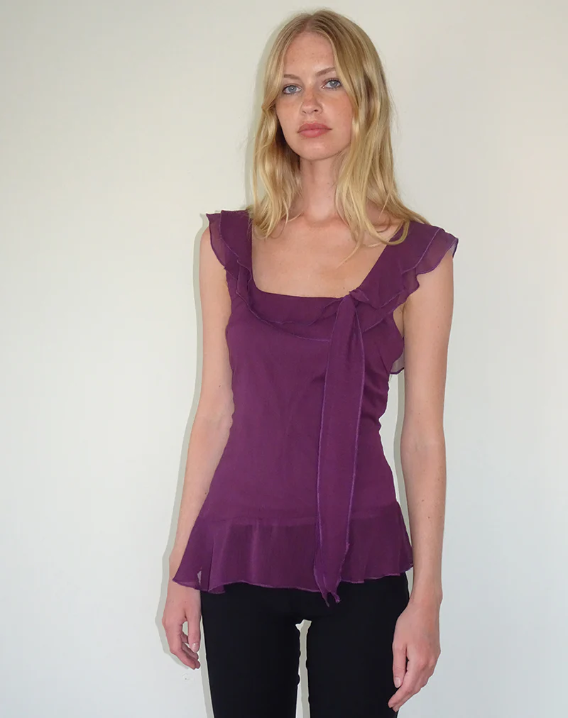 Piro Top in Chiffon Aubergine - Image 5