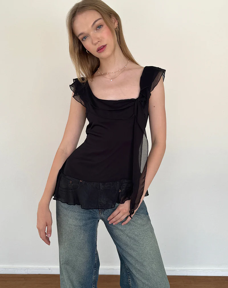 Piro Top in Chiffon Black - Image 2