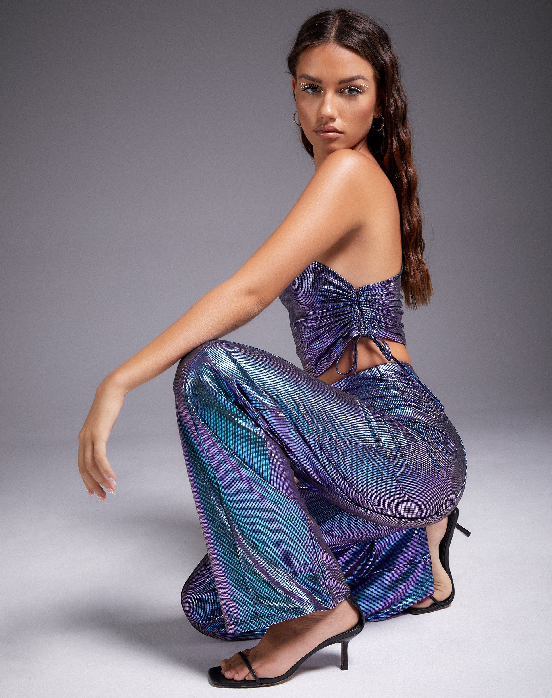 Pista Trouser in Holographic Purple - Image 3