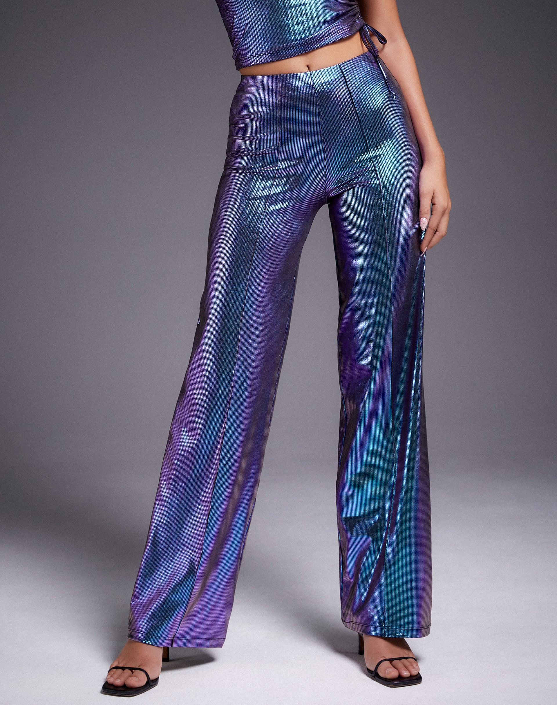 Pista Trouser in Holographic Purple - Image 4