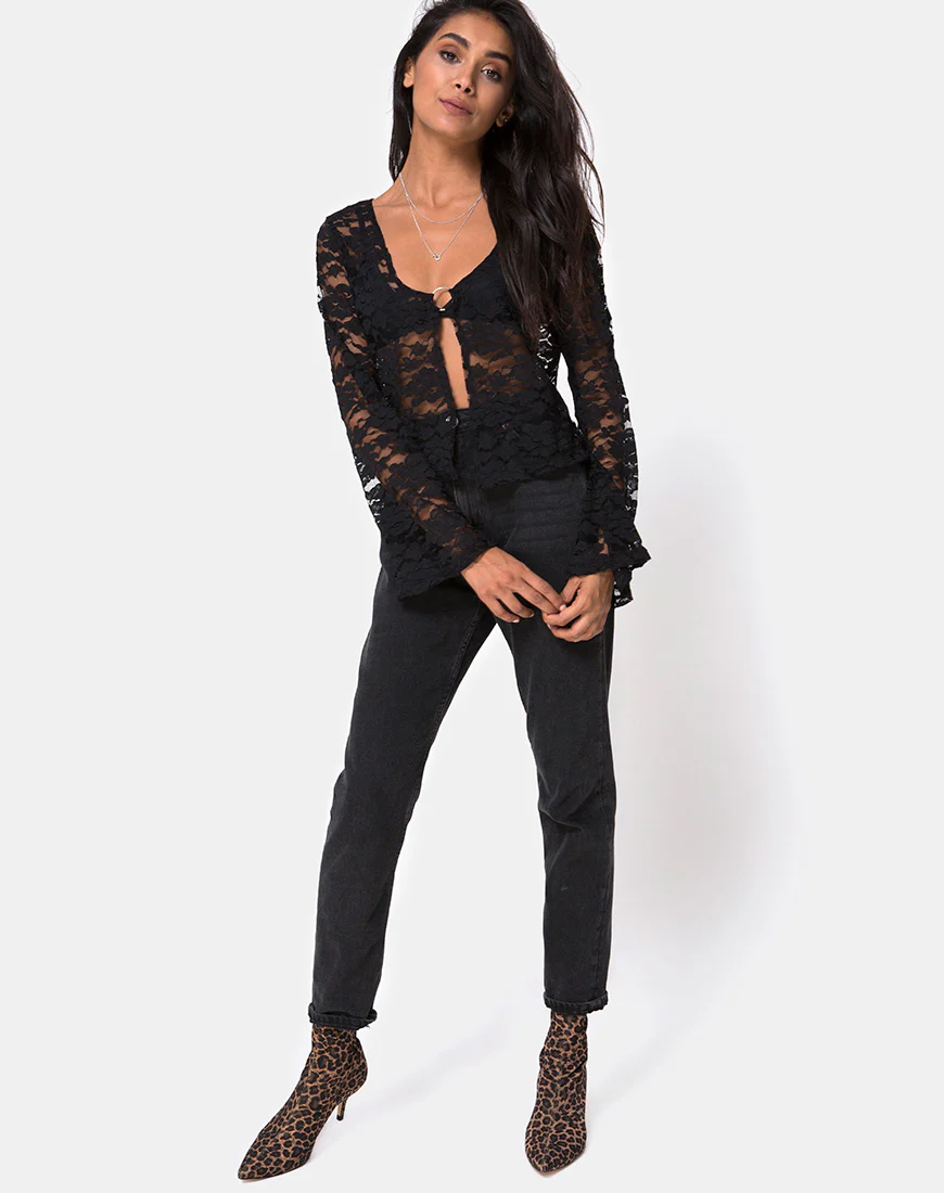 Porque Top in Lace Black - Image 3