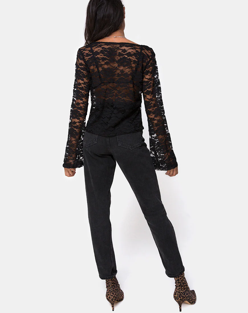 Porque Top in Lace Black - Image 4
