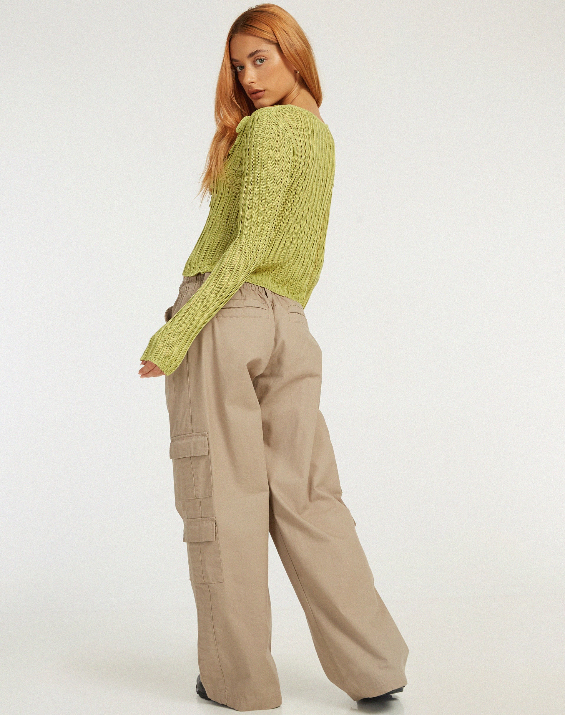 Potina Long Sleeve Cardi in Lime - Image 4
