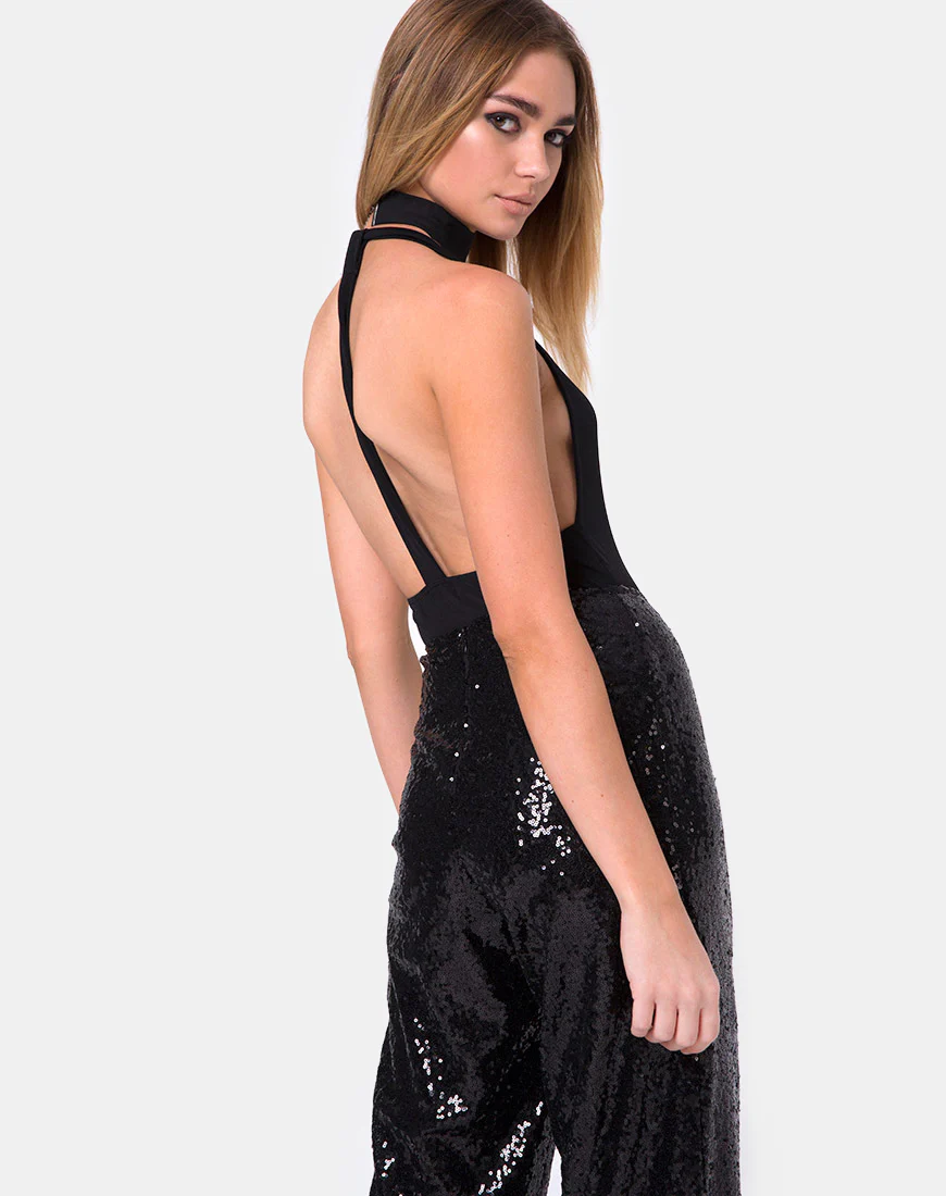 Prague Trouser in Mini Sequin Black - Image 2